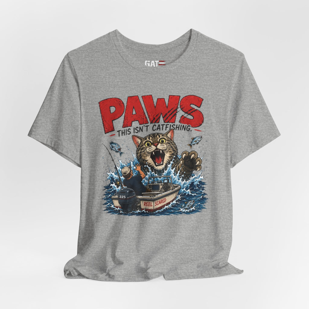 "PAWS This Isn't Catfishing" Fishing Cat Graphic Tee