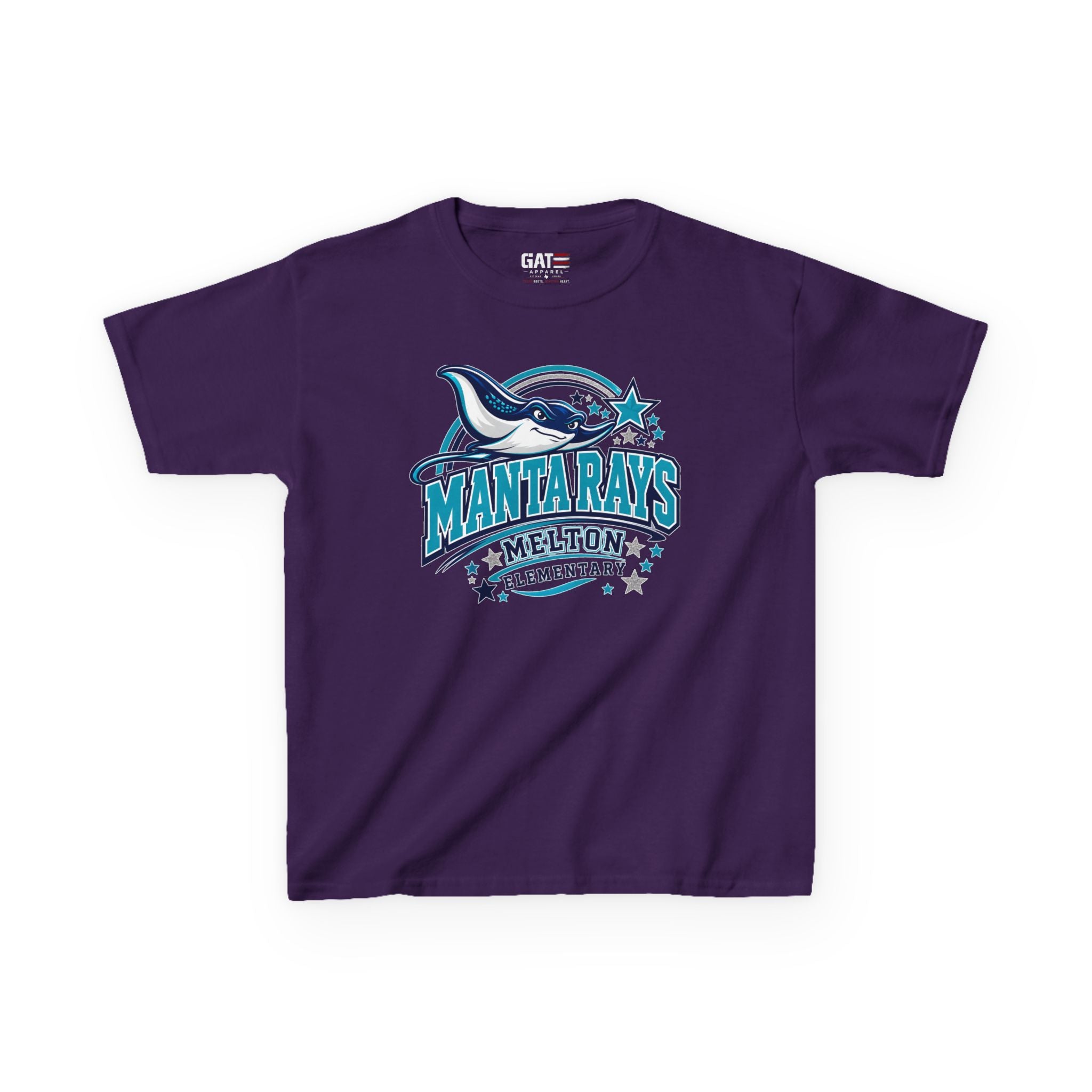 Melton Kids Tee Mantarays School T-Shirt — Melton Elementary Mascot Tee