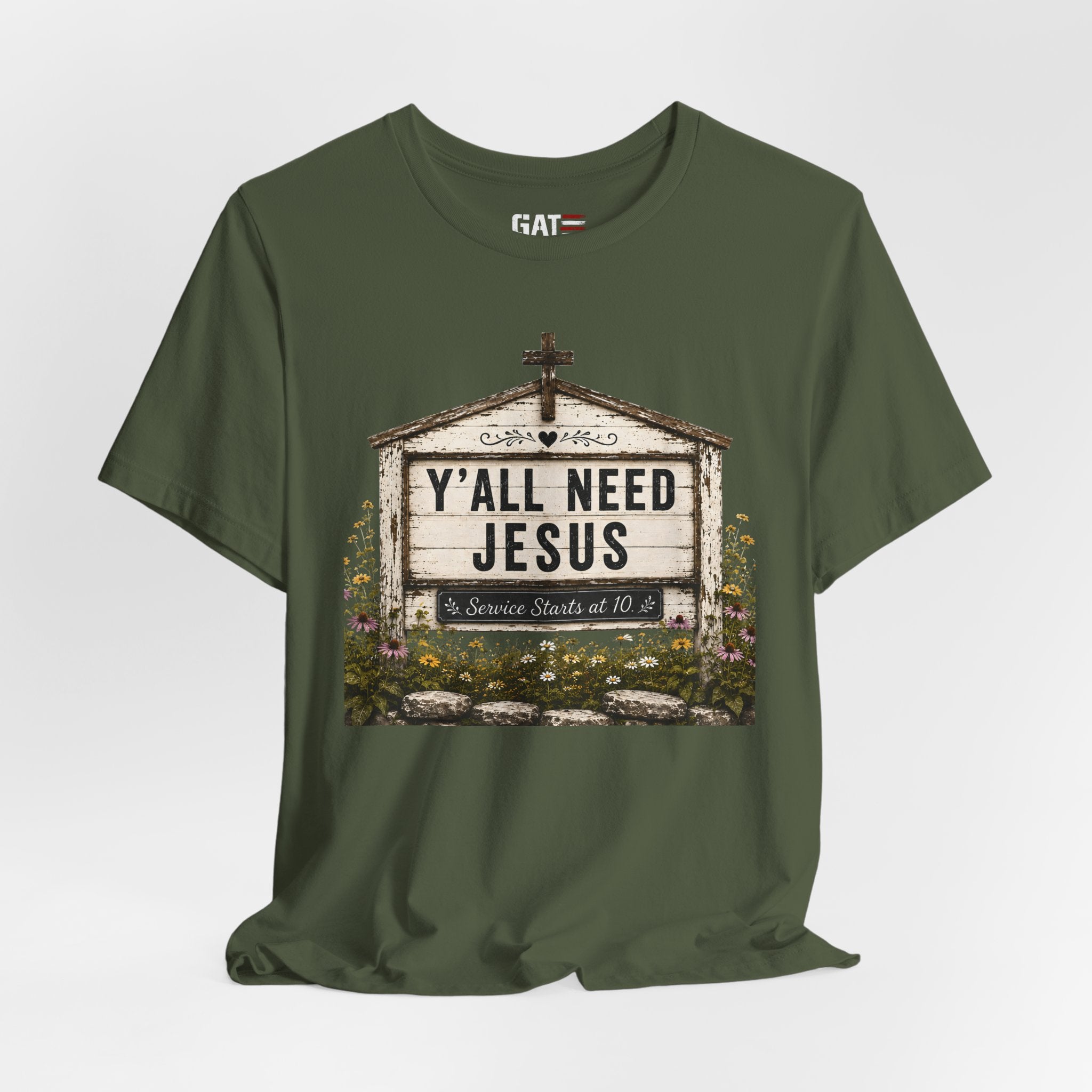 Y'all Need Jesus, Christian Shirt for Women, Rustic Faith Graphic Tee, Country Western Shirt, Farmhouse Christian Gift, Cowgirl Church Tee