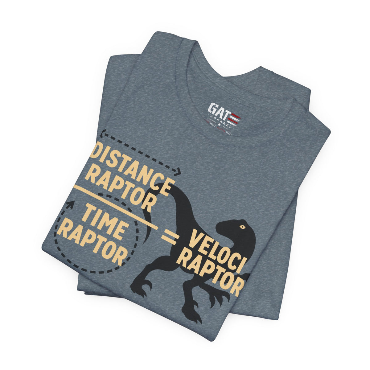 Velociraptor Anatomy Tee — "Distance Raptor / Time Raptor" Dinosaur Graphic Shirt