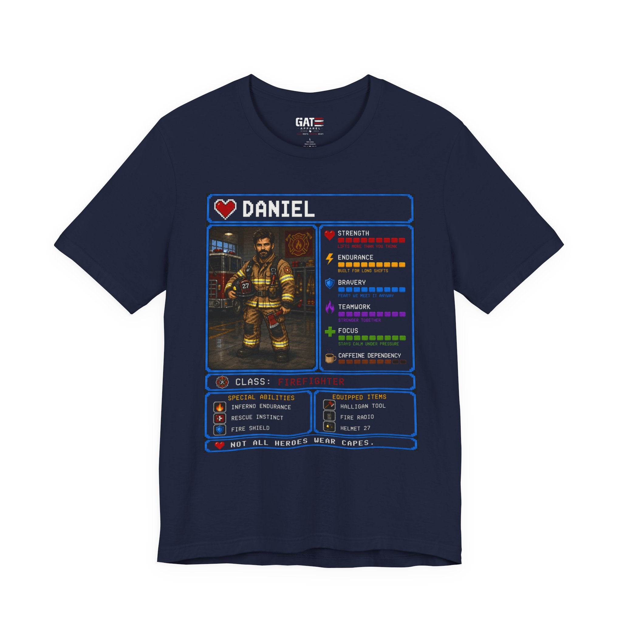 Custom Firefighter RPG Character Shirt | Personalized Firefighter Gift