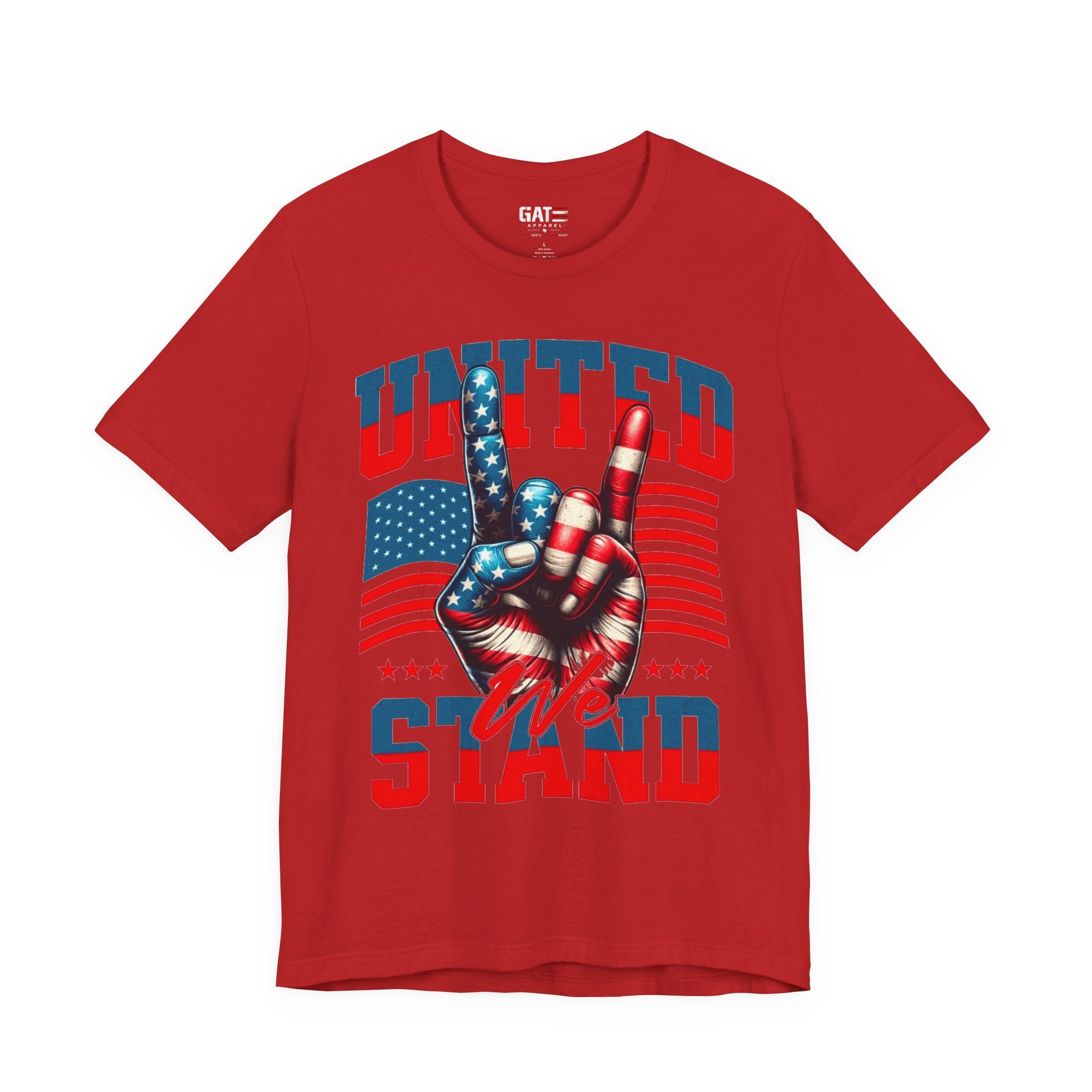 United We Stand T-Shirt — Patriotic American Flag Peace Hand Tee