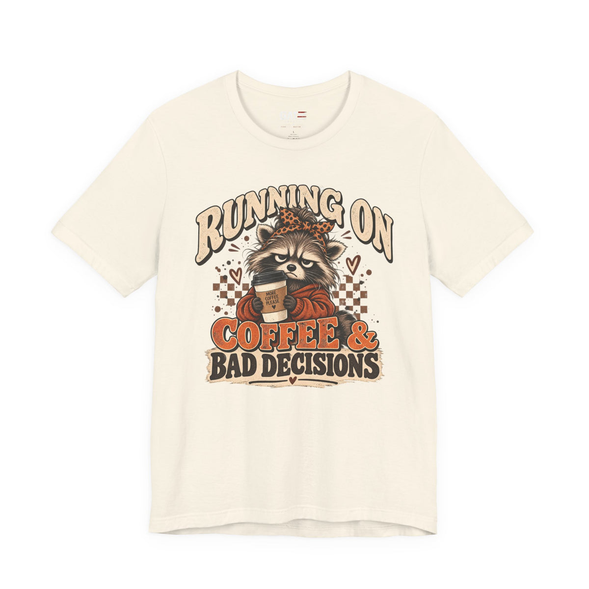 Running on Coffee & Bad Decisions Shirt | Funny Raccoon Tee