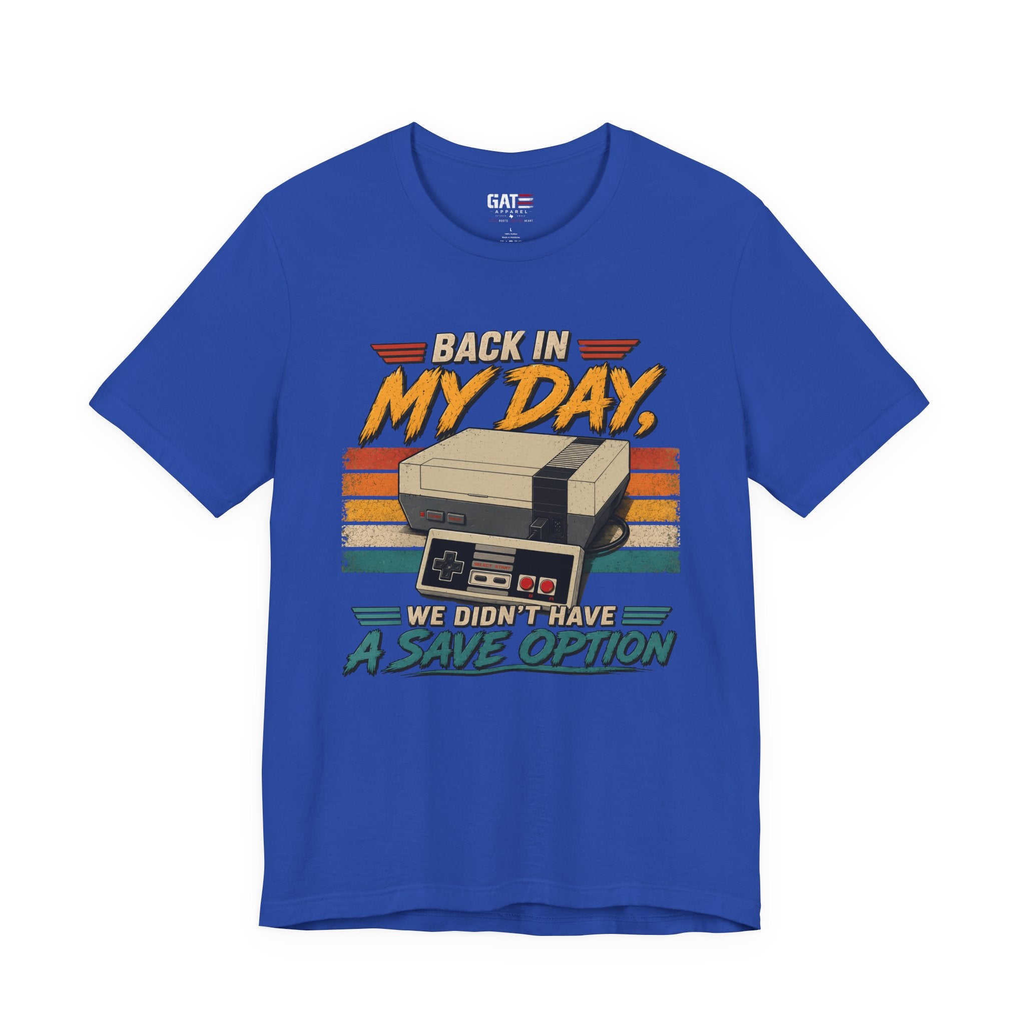 Funny Retro Gamer Shirt, Back In My Day We Didn't Have A Save Option, Vintage Gaming T Shirt, Old School Gamer Gift, Video Game Tee