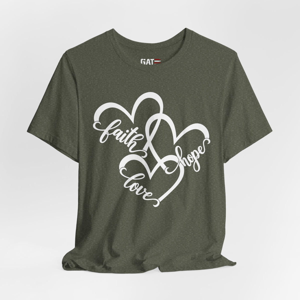 Faith Hope Love Heart T-Shirt — Inspirational Christian Tee