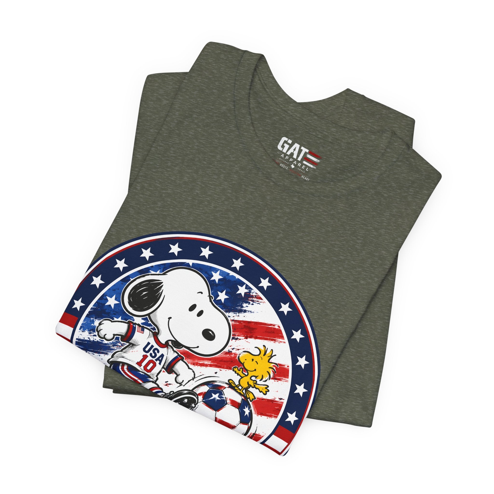 USA Soccer Snoopy Shirt  Patriotic USA Soccer Tee American Flag Design, World Cup, Soccer Fan