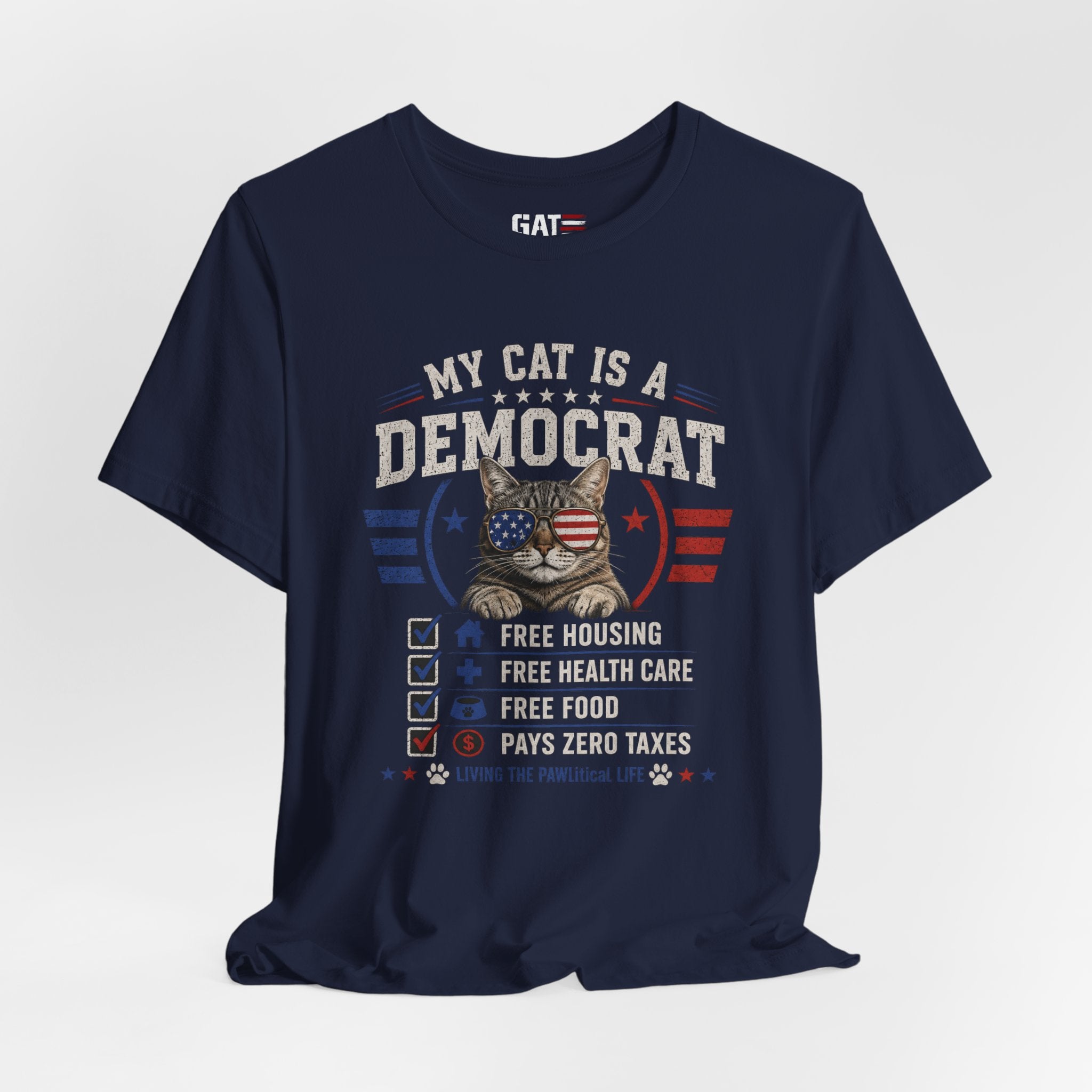 Funny Cat Lover Shirt, Political Humor Tee, Cat Mom Gift, Cat Dad Shirt, Patriotic Cat Lover Gift, Election Humor Tee