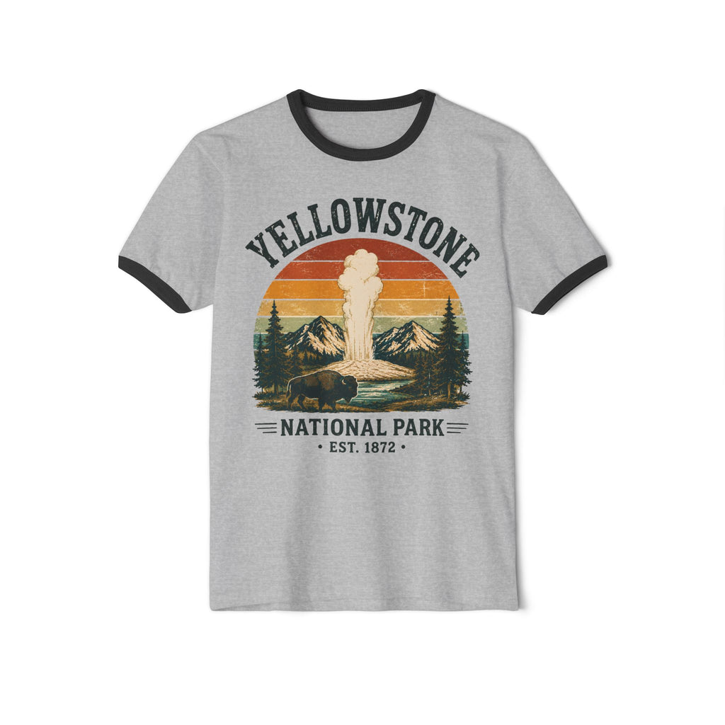 Yellowstone National Park Ringer T-Shirt — Retro Geyser Graphic