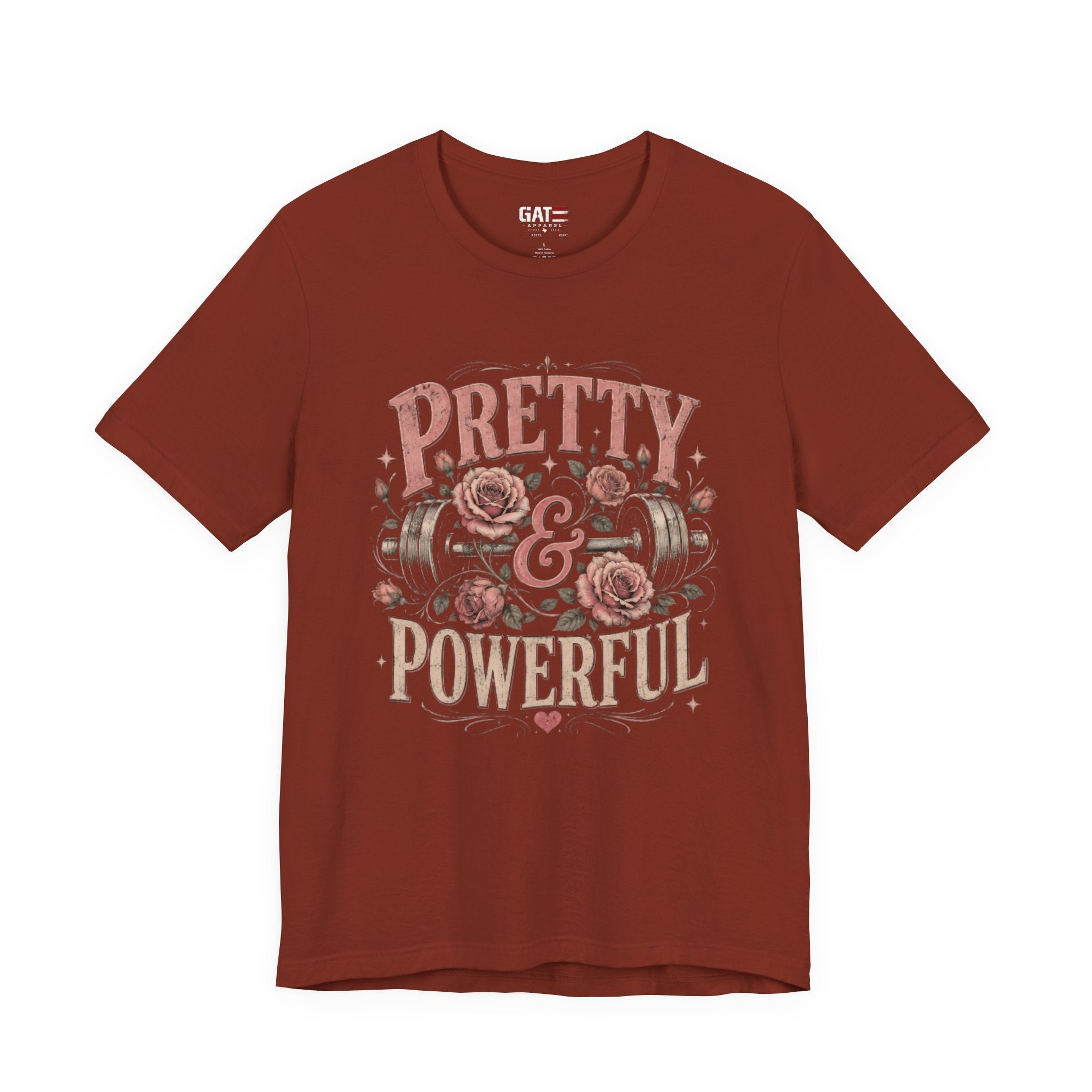 Pretty and Powerful Shirt, Women's Gym Shirt, Weightlifting Tee, Cute Fitness Shirt, Workout Gift for Strong Women