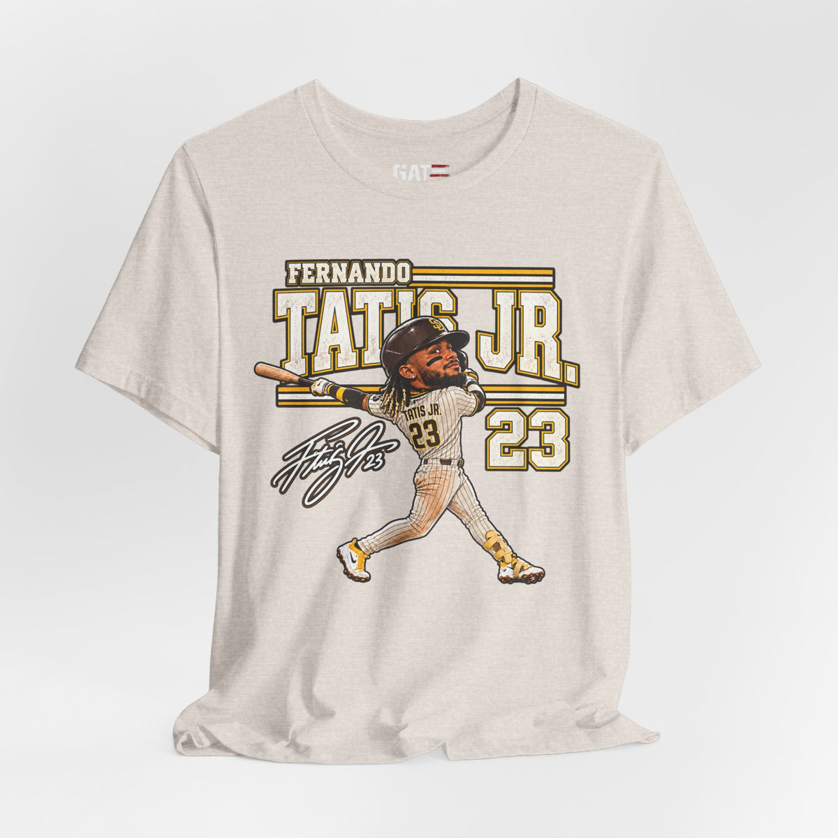 Fernando Tatis Jr. #23 Baseball Tee — Signed Cartoon Batter Design