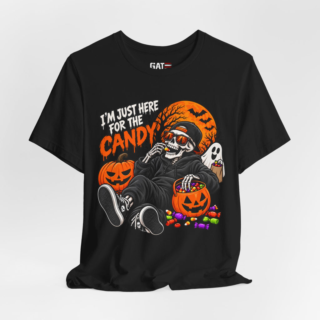 I'm Just Here for the Candy Halloween Skull Shirt | Spooky Tee