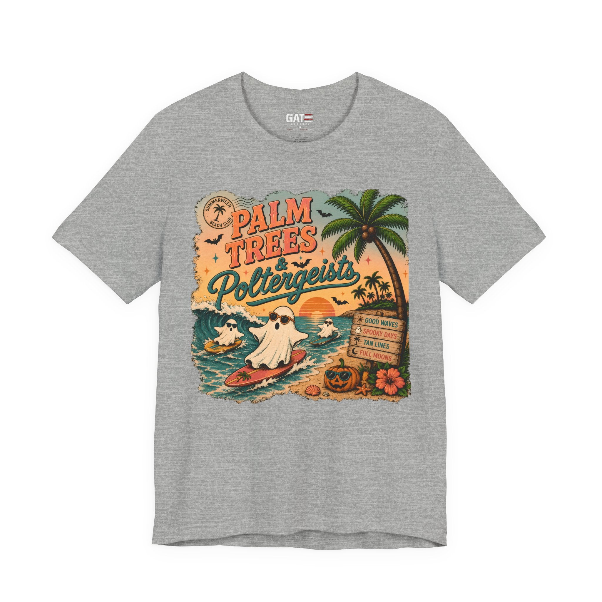 Summerween Shirt, Spooky Beach Shirt, Ghost Beach Tee, Halloween Beach Shirt, Coastal Halloween Tee, Tropical Ghost Shirt