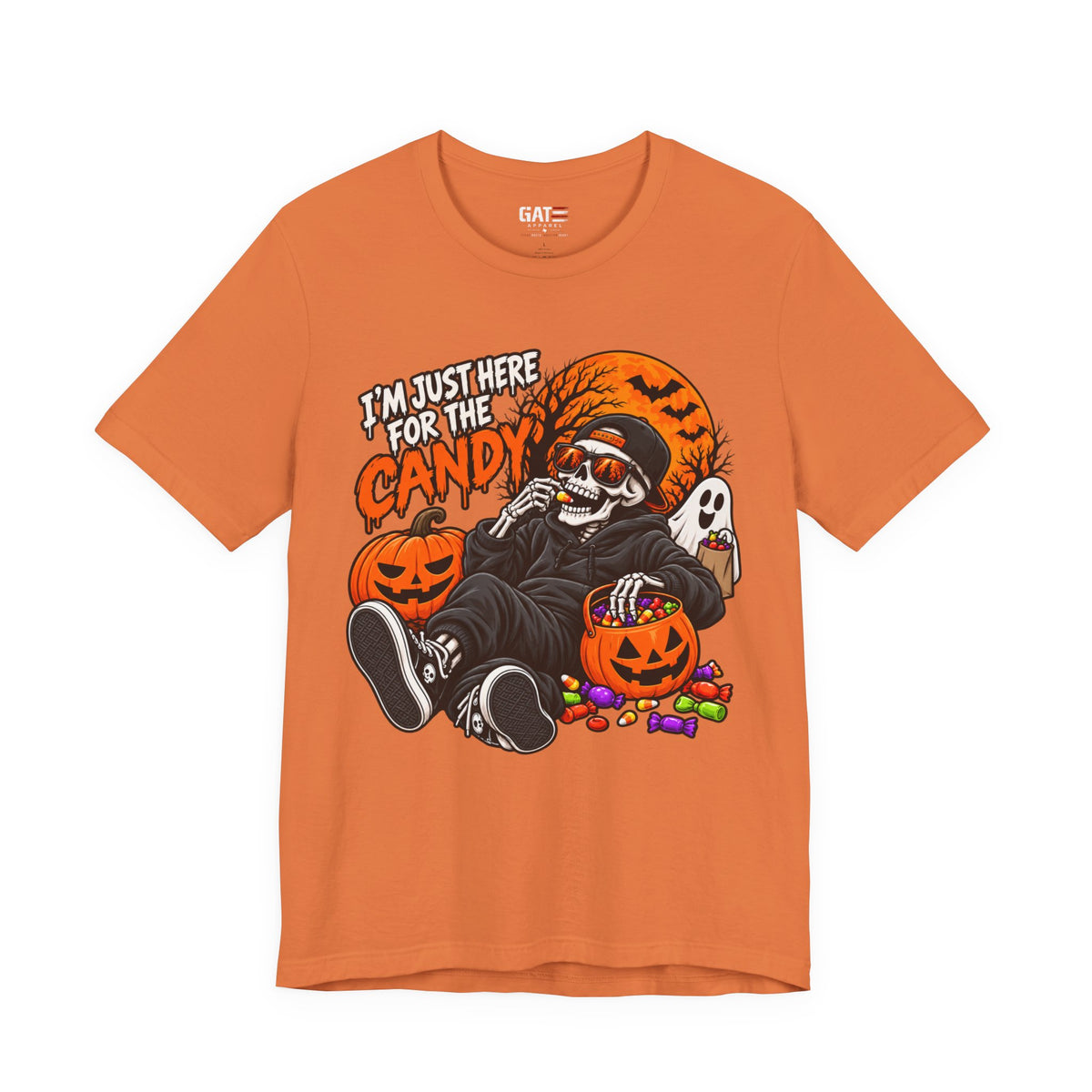 I'm Just Here for the Candy Halloween Skull Shirt | Spooky Tee