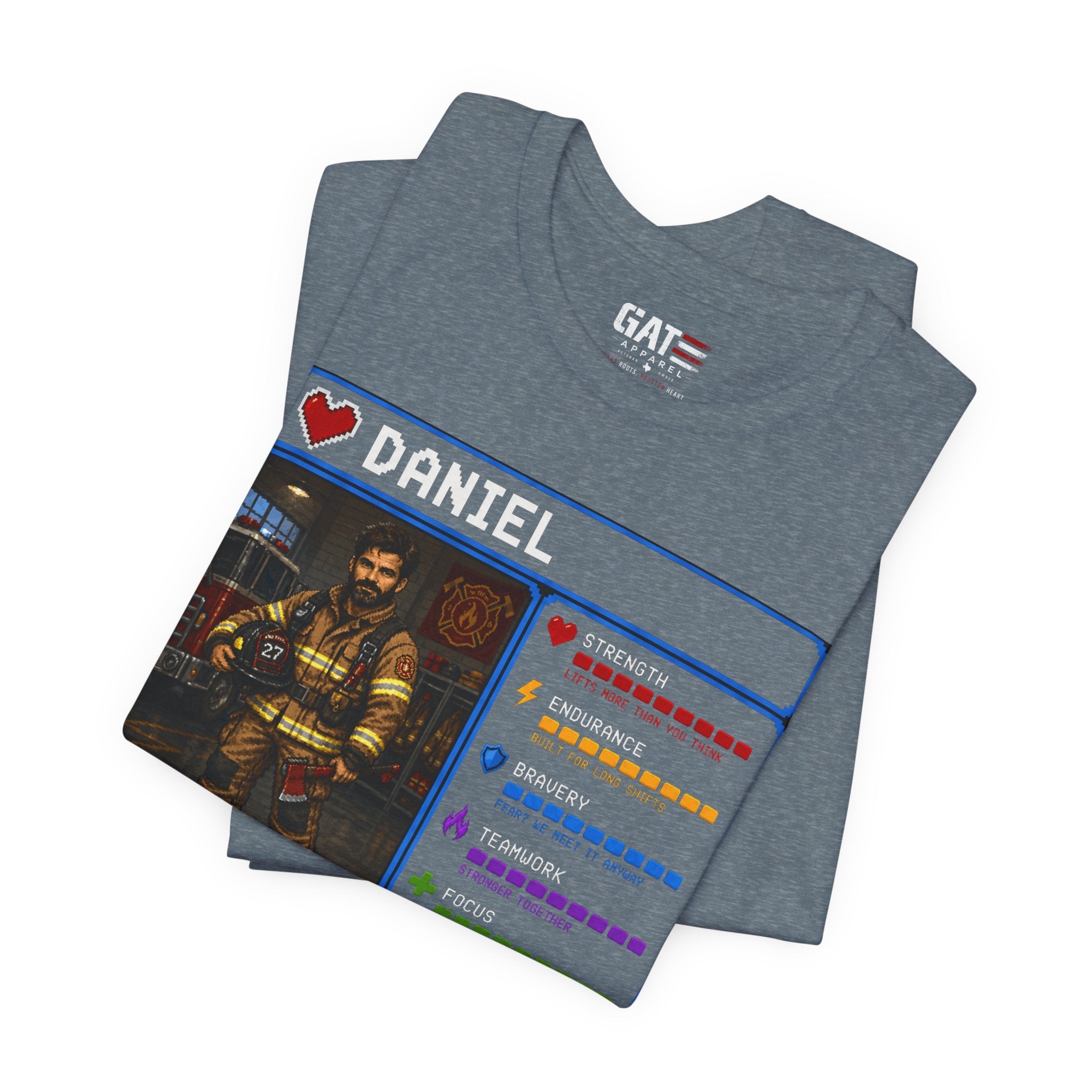 Custom Firefighter RPG Character Shirt | Personalized Firefighter Gift