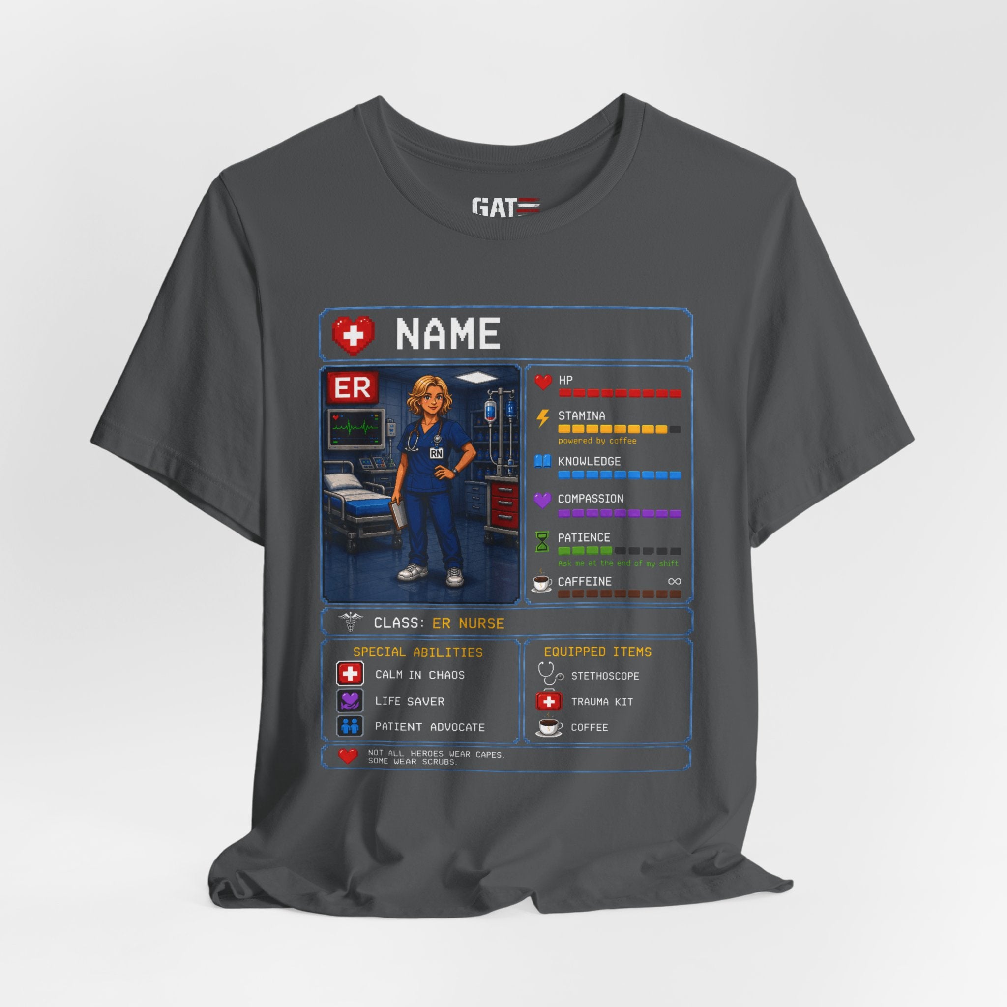 Custom ER Nurse RPG Character Shirt | Personalized Nurse Gift