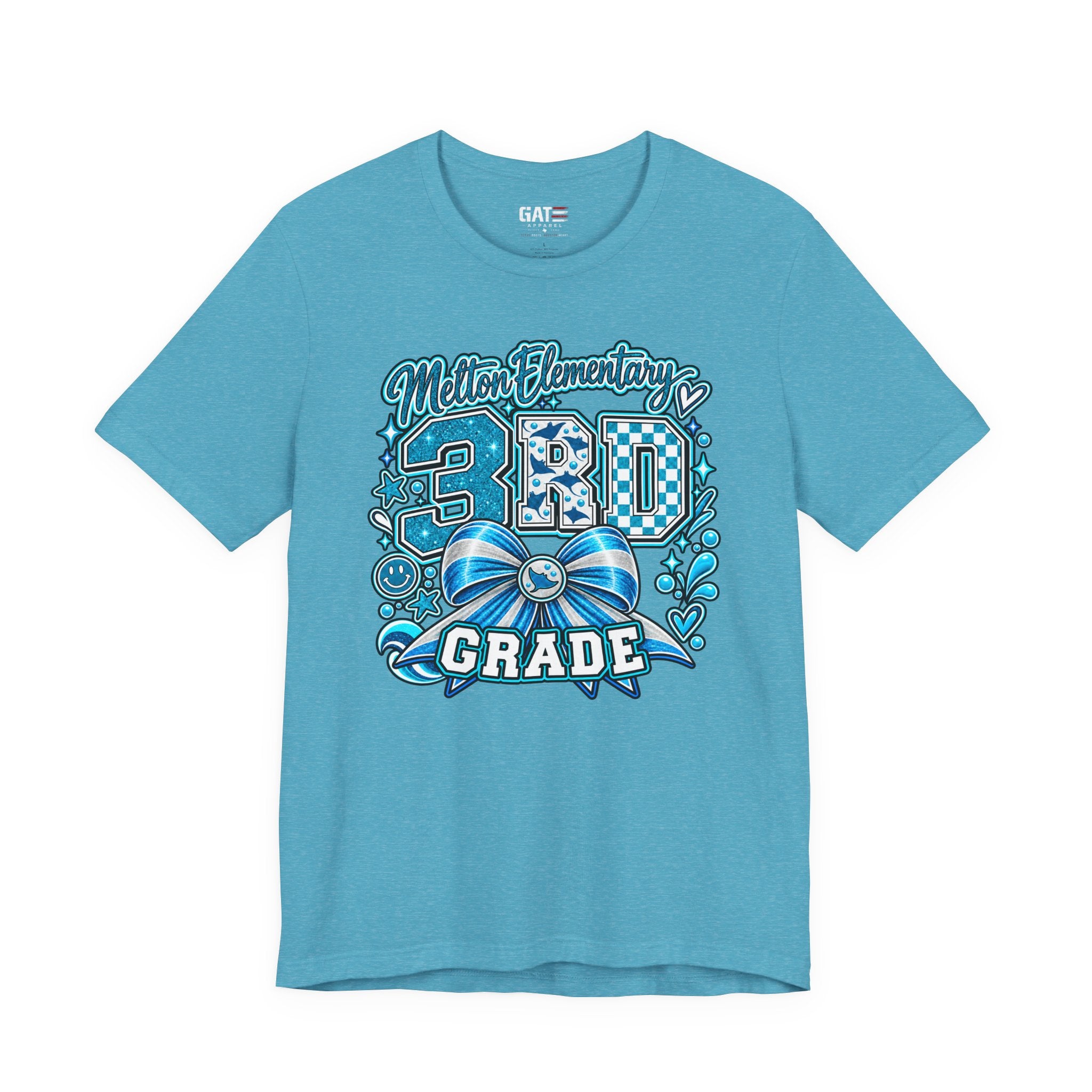 Melton 3rd Grade School T‑Shirt — Bow Design