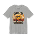 Good Fu*king Morning Shirt, Funny Sarcastic T Shirt, Retro Sunrise Tee, Coffee Lover Gift, Morning Person Humor Tee