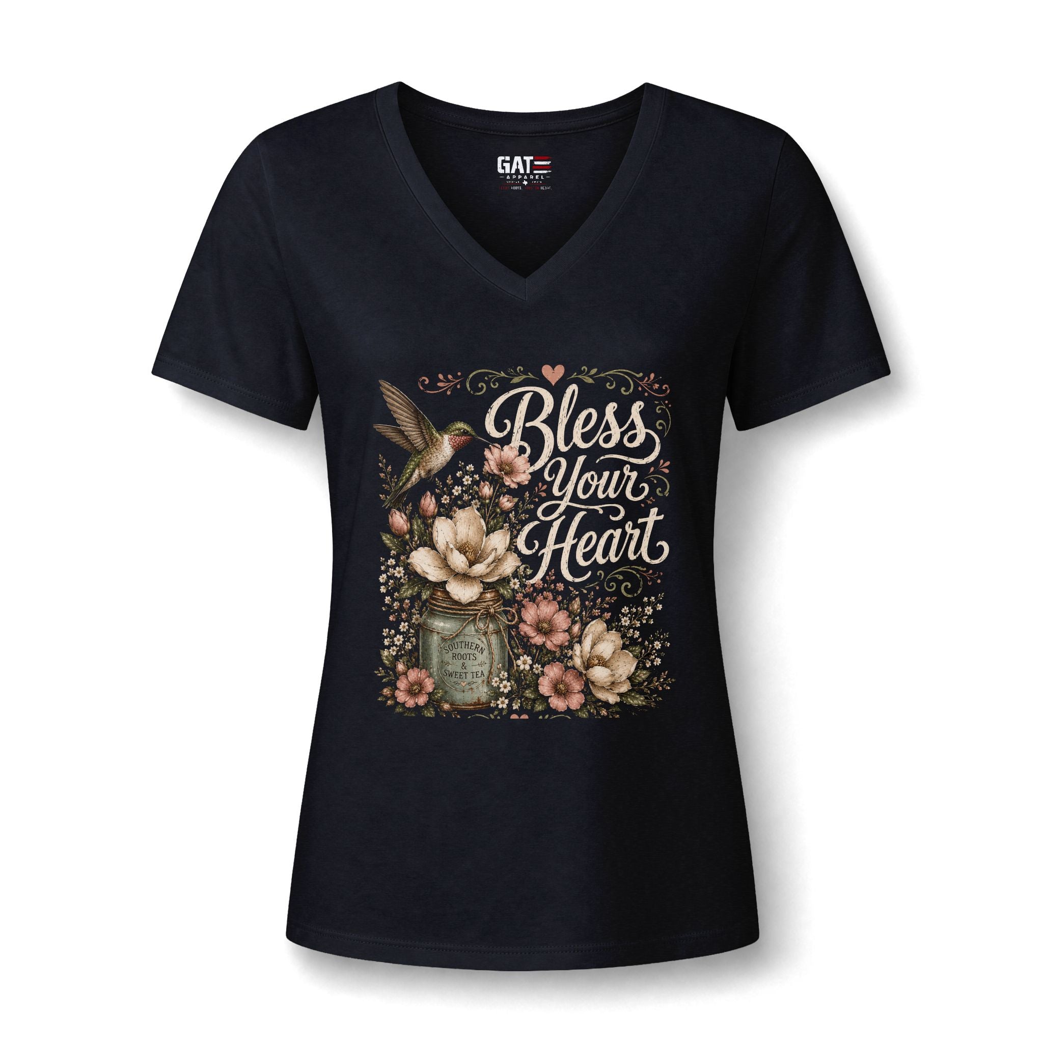 Bless Your Heart Floral V-Neck Tee