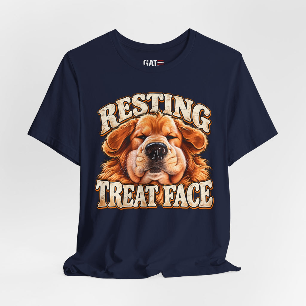 Resting Treat Face Dog T-Shirt — Funny Puppy Graphic Tee for Dog Lovers