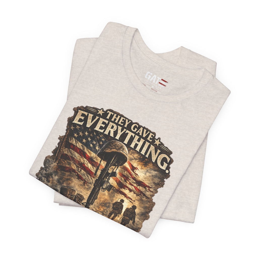 They Gave Everything Memorial T-Shirt — "Some Memories Never Come Home" Patriotic Veteran Tribute Tee
