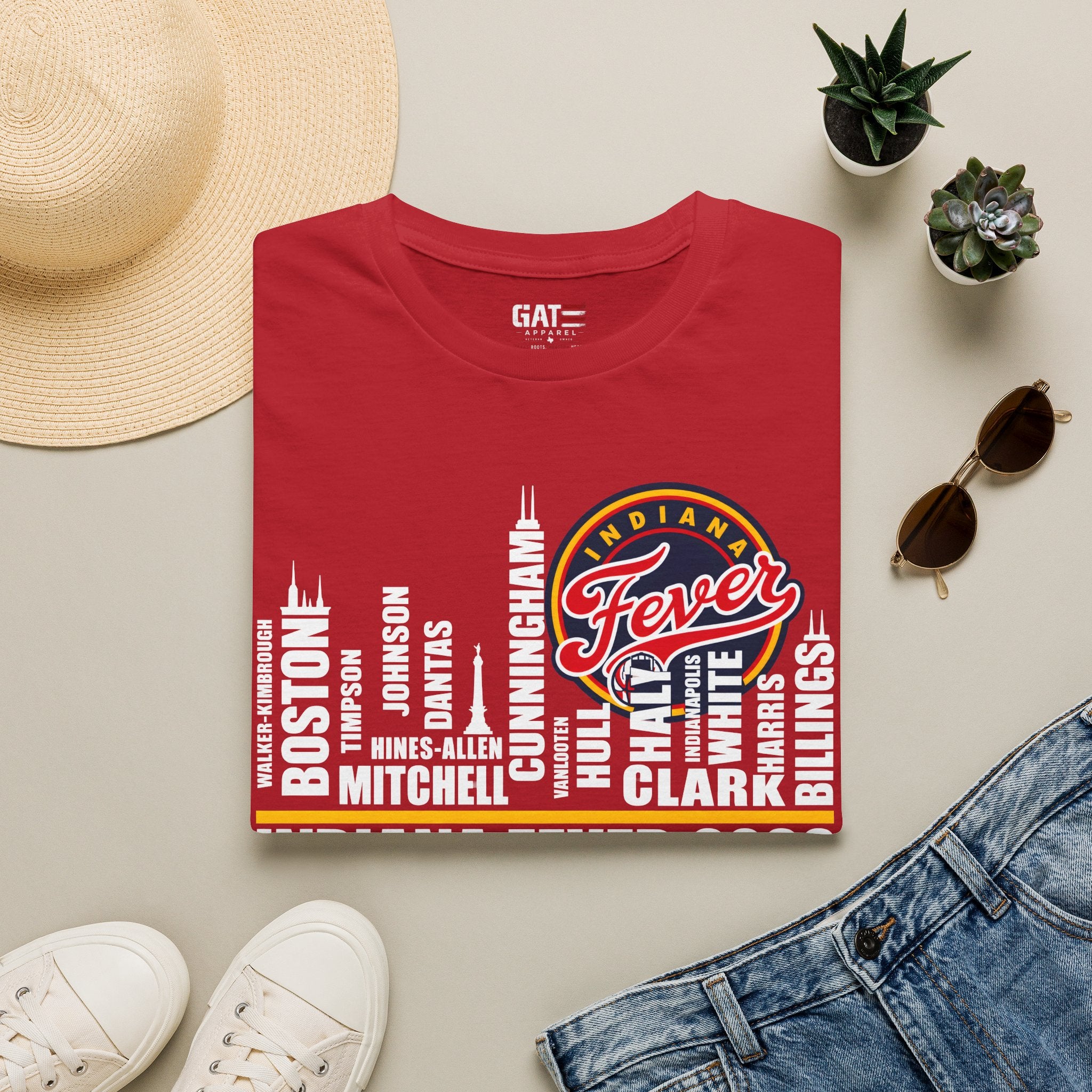 Indiana Fever Team Shirt Caitlin Clark Sophie Cunningham WNBA Basketball Tee