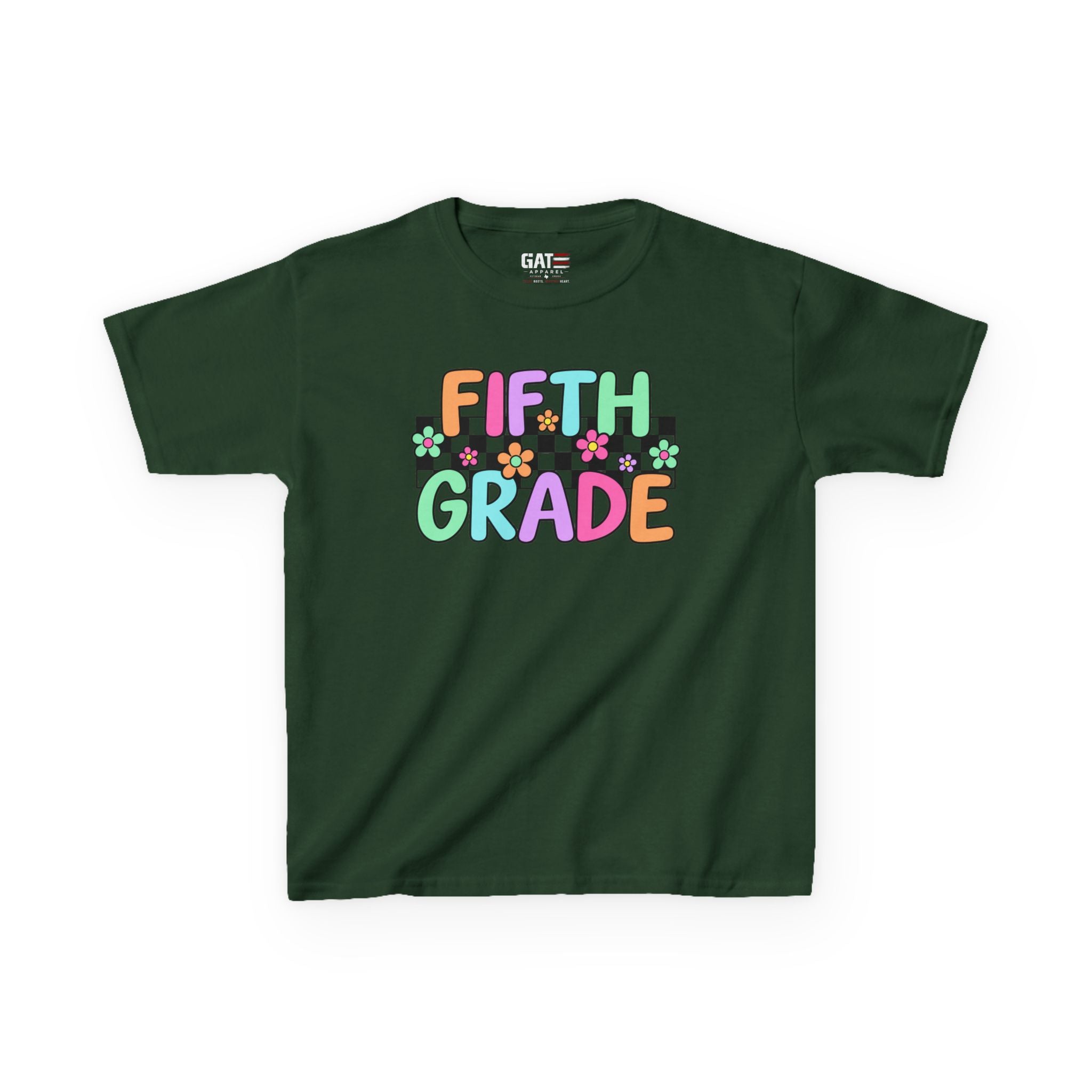 Custom Grade Level Shirt for Kids – Retro Checkered Floral Back to School Tee