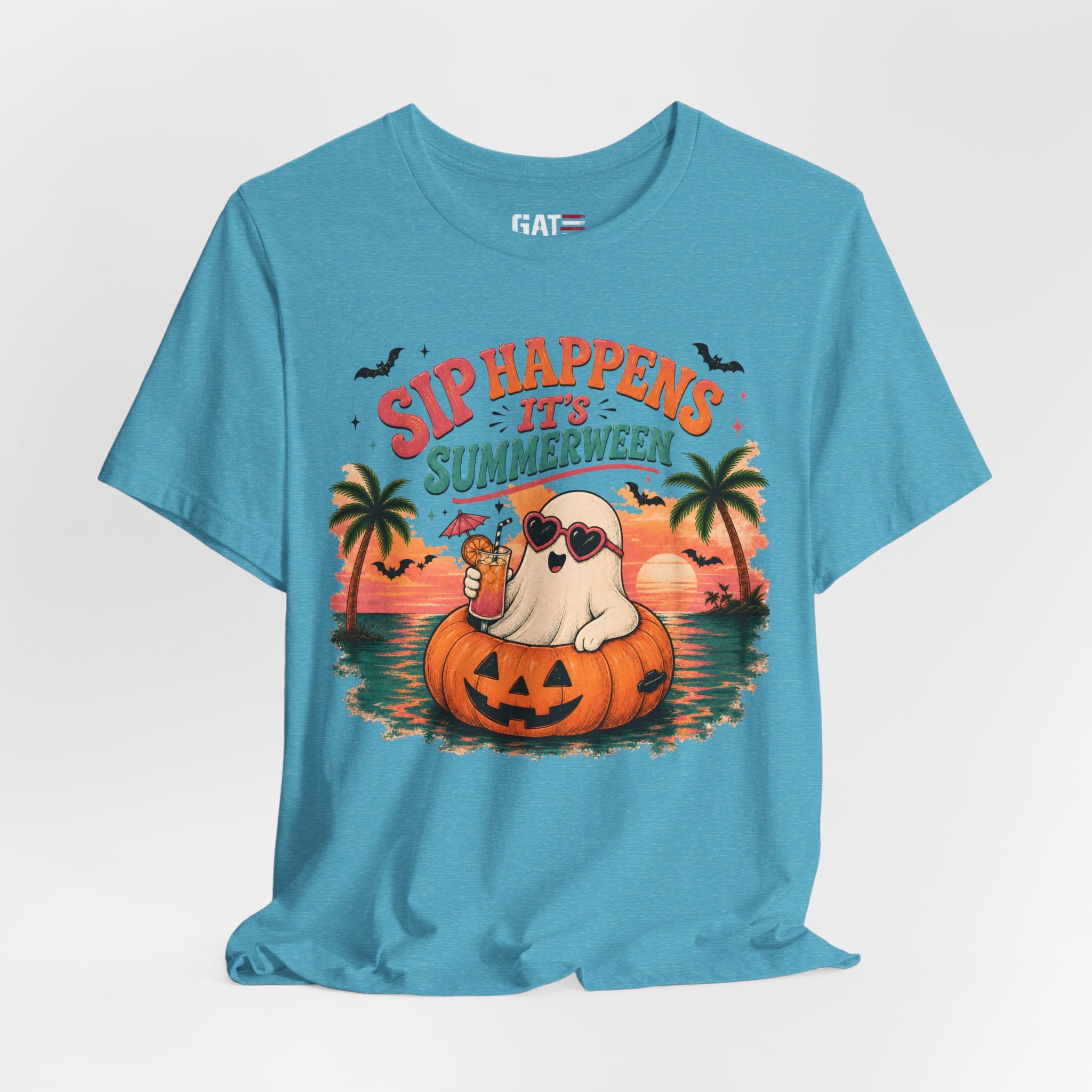 Summerween Shirt, Spooky Beach Shirt, Ghost Beach Tee, Halloween Beach Shirt, Coastal Halloween Tee, Tropical Ghost Shirt