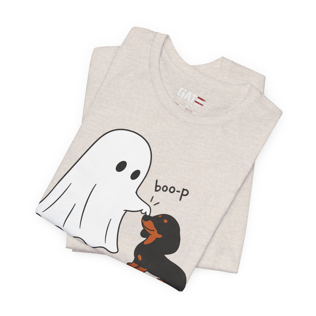 Halloween Ghost & Dachshund — "boo-p" Cute Dog Halloween T-Shirt
