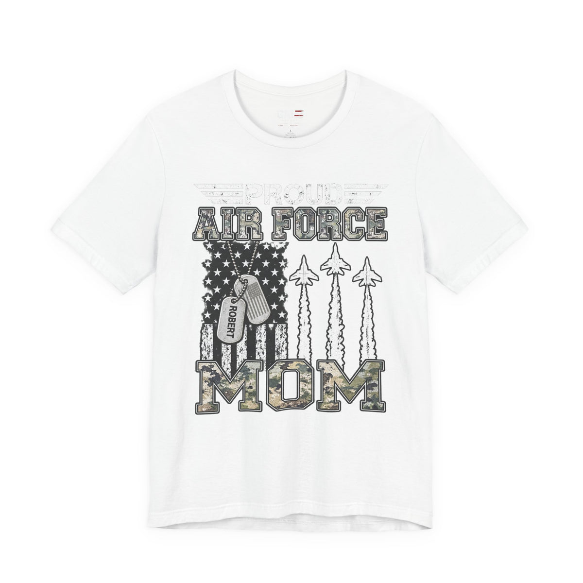 Air Force – Personalized Mom/Dad T-Shirt | Custom Name Dog Tag Tee