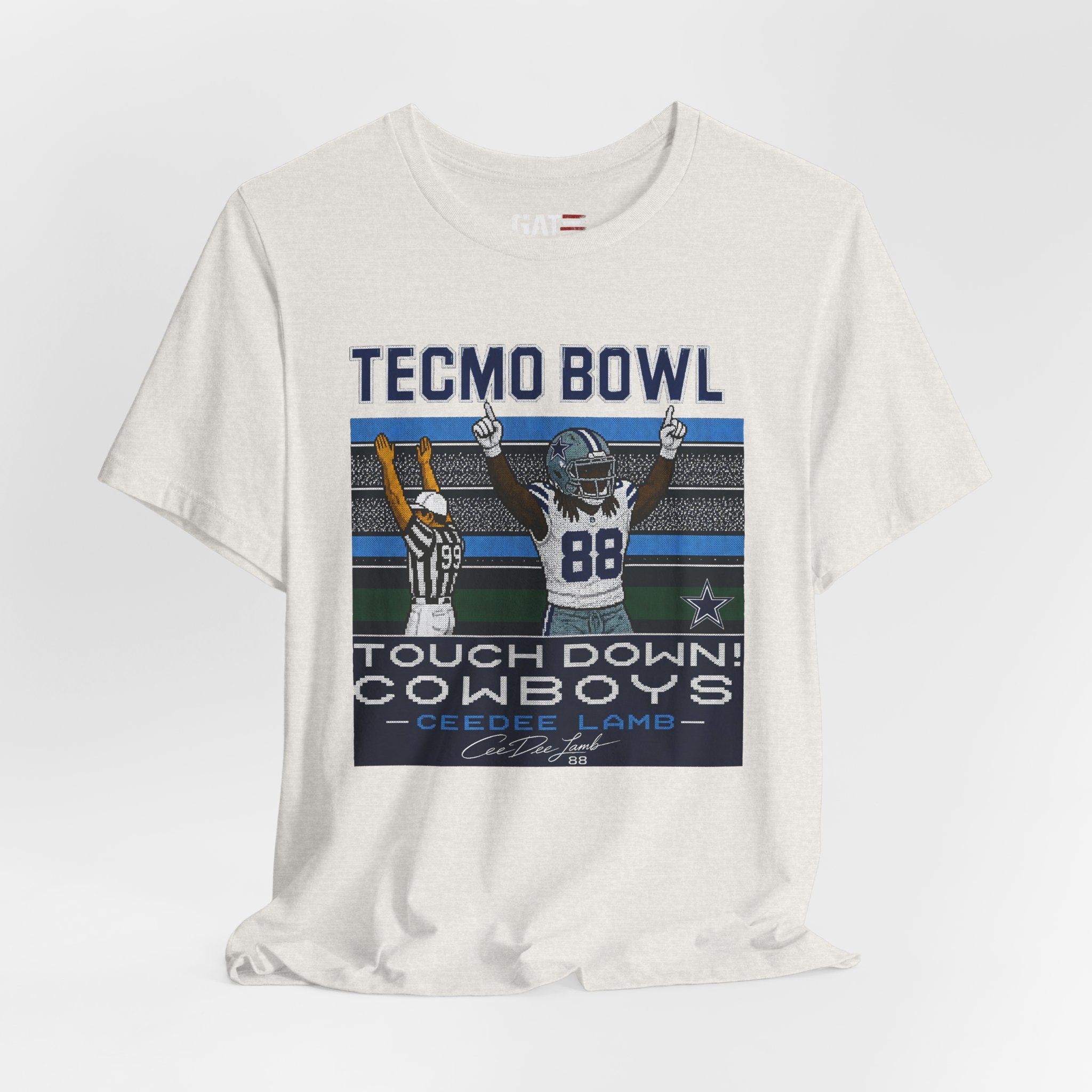 Retro CeeDee Lamb Shirt, Tecmo Bowl Inspired Cowboys Football Tee, Vintage 8 Bit Gamer Shirt, Touchdown Graphic Tee