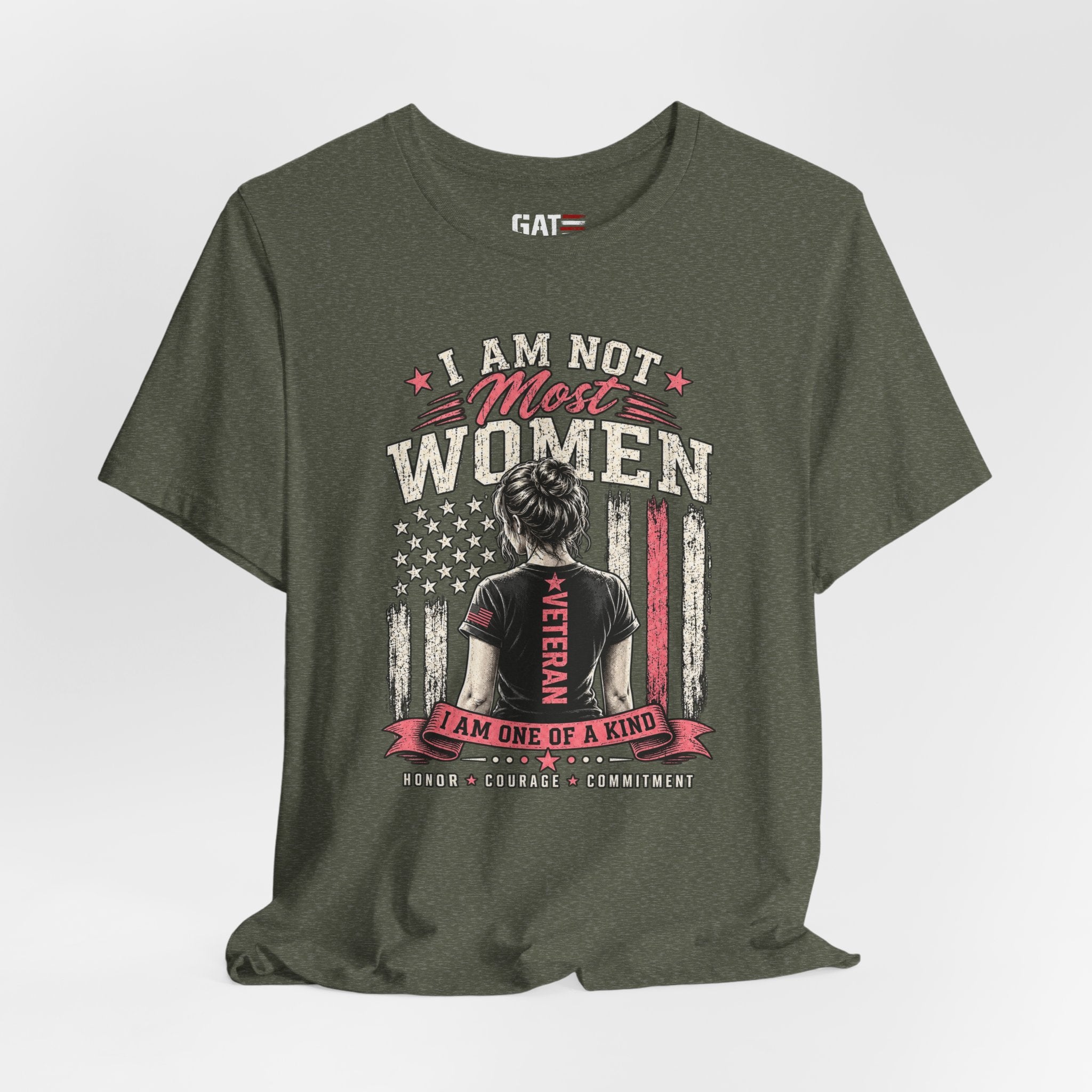 Female Veteran Woman Tee – “I Am Not Most Women” Patriotic Military T-Shirt