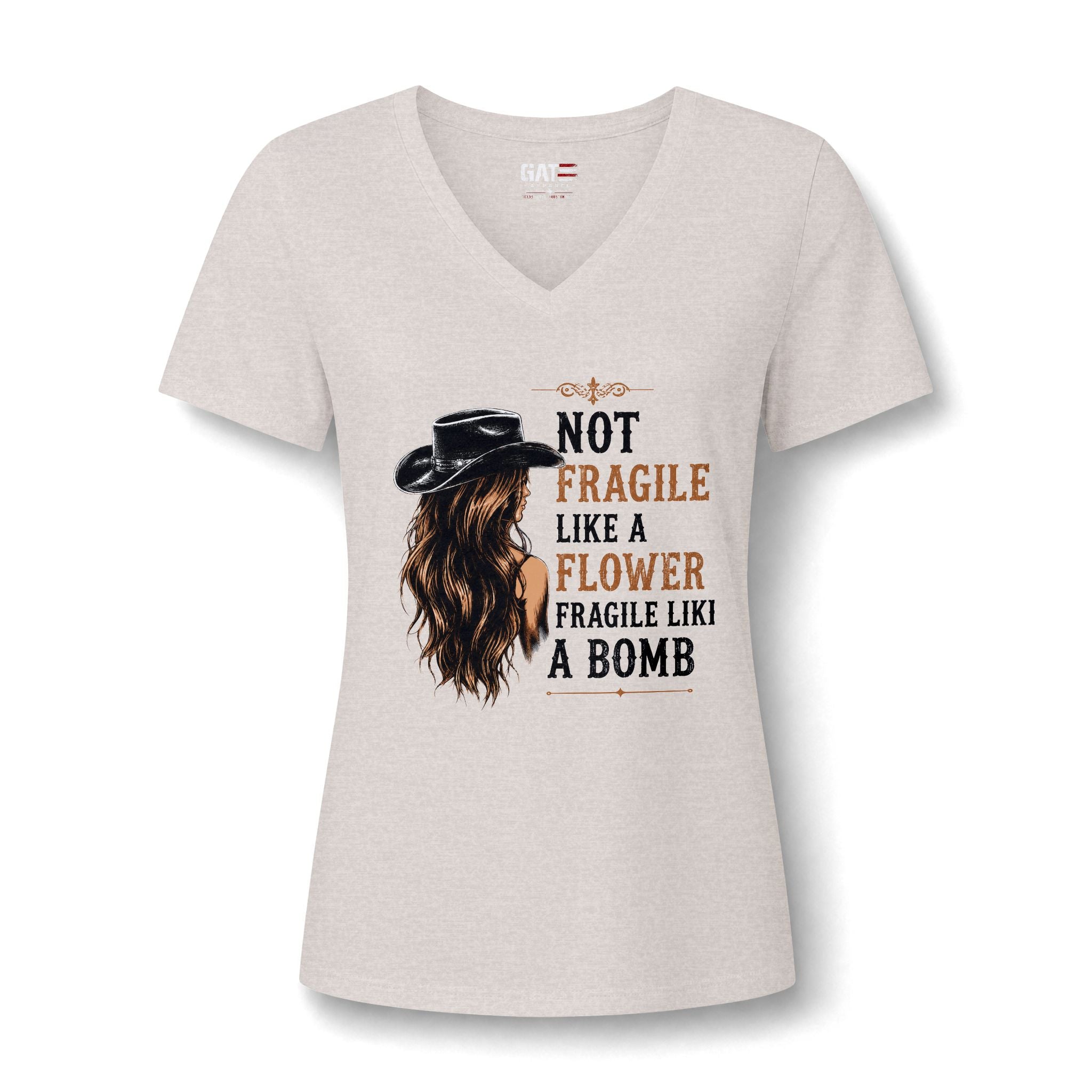 Beth Dutton Not Fragile Like a Flower — Women's V-Neck Tee