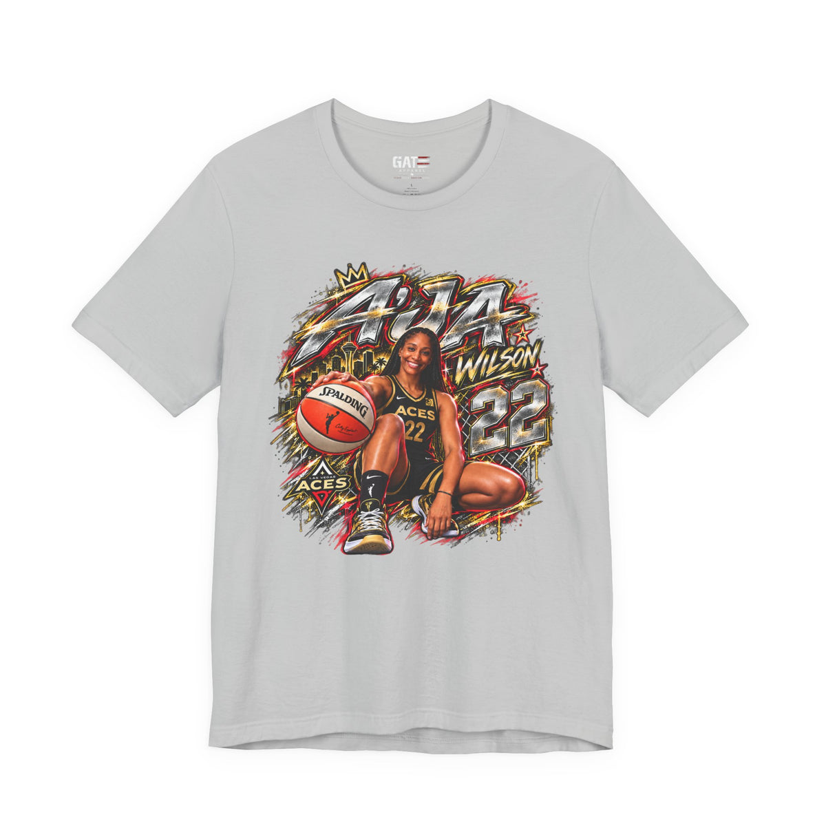 A'ja Wilson #22 Shirt – Las Vegas Aces WNBA Basketball Tee product mockup 3