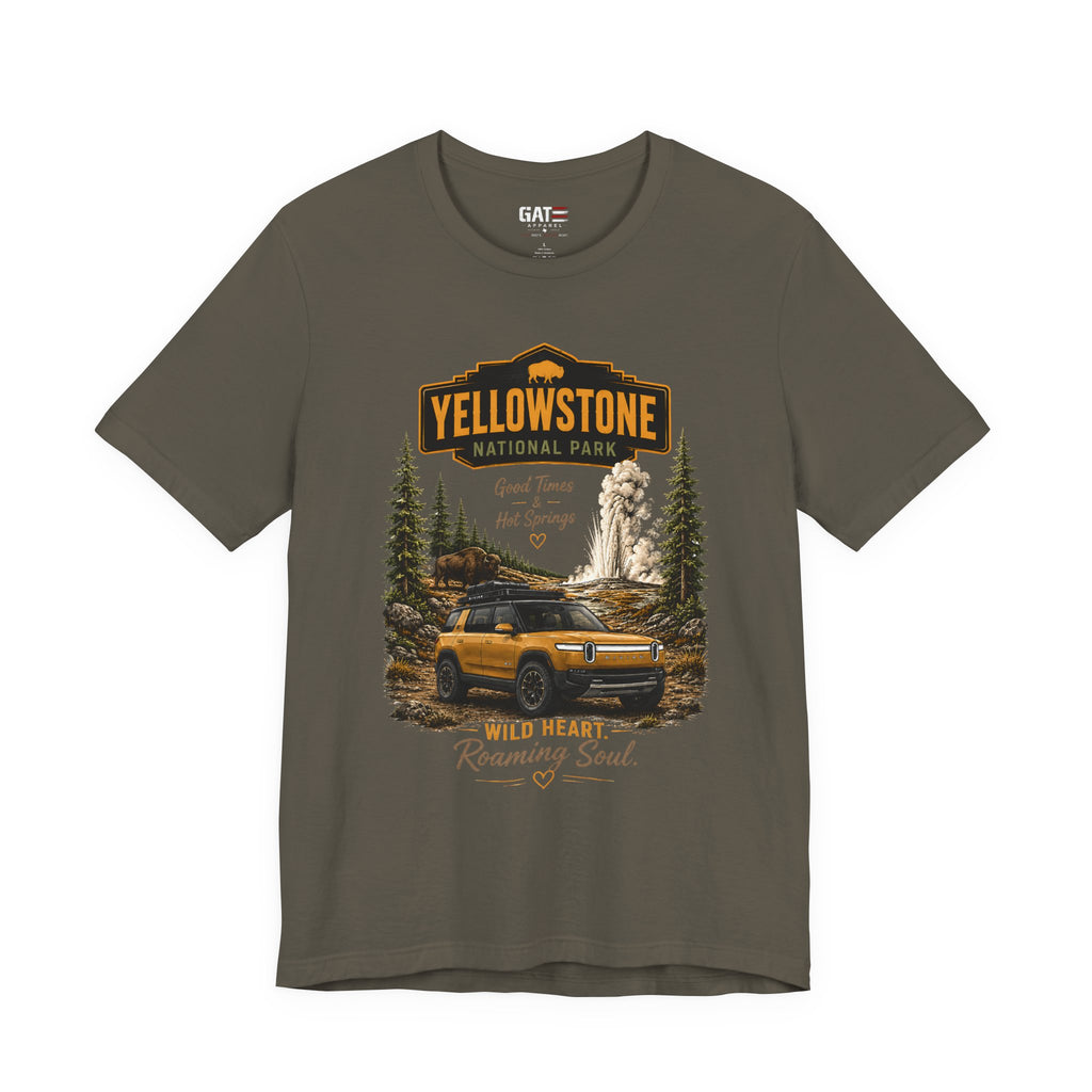 Yellowstone National Park Tee — "Wild Heart Roaming Soul" Adventure T‑Shirt