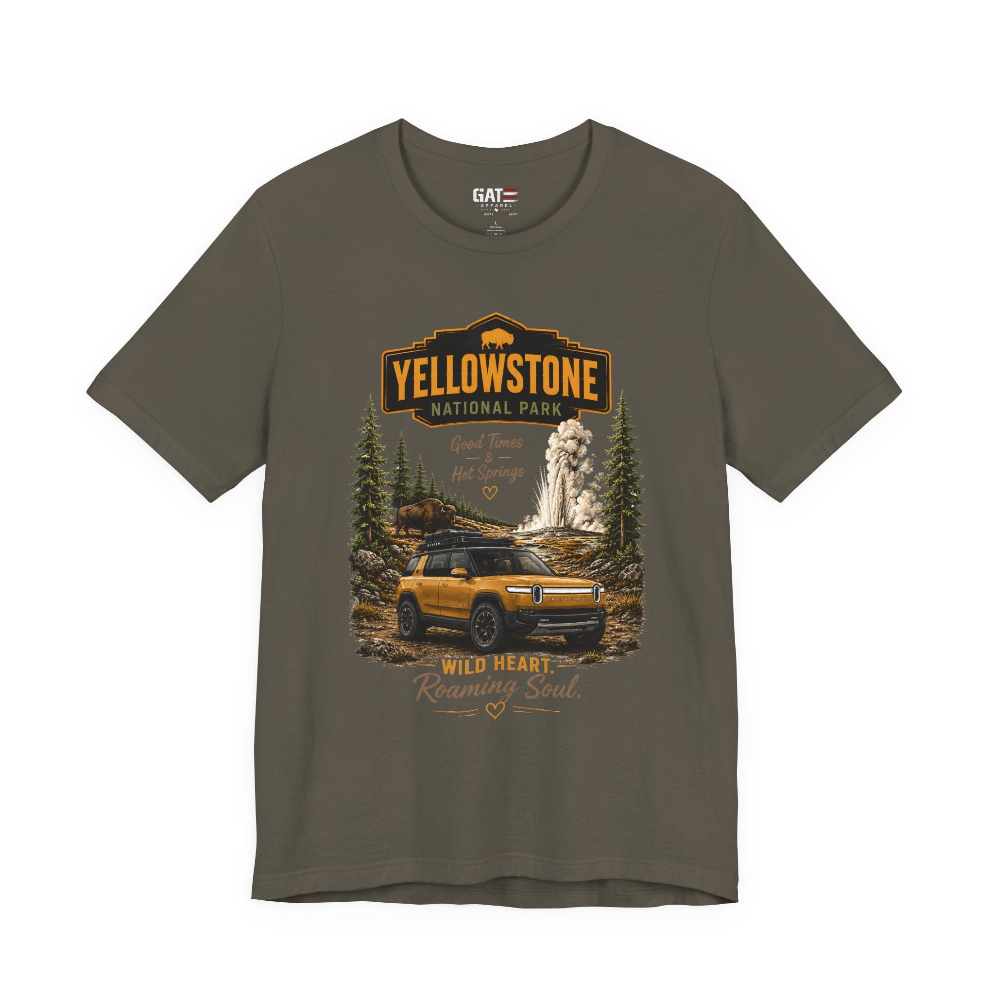 Yellowstone National Park Tee — "Wild Heart Roaming Soul" Adventure T‑Shirt