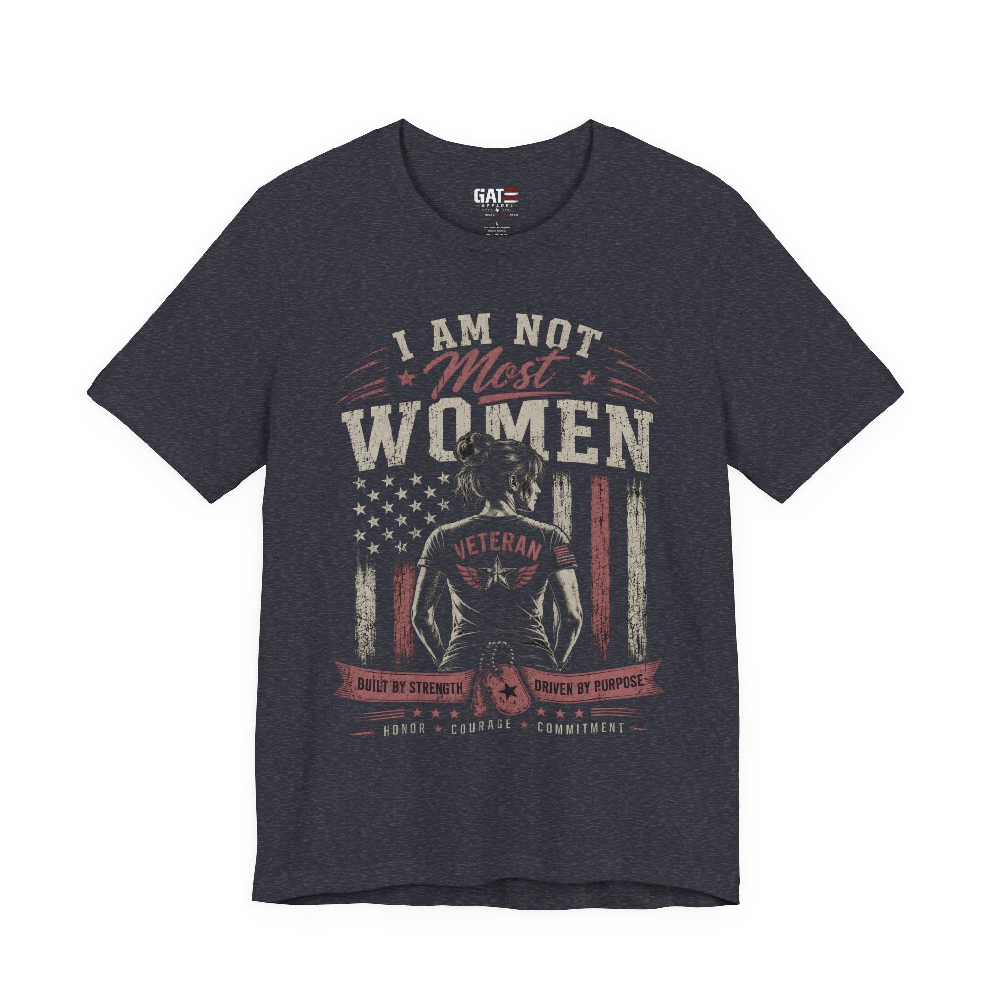 I Am Not Most Women Patriotic Graphic T-Shirt | Women's USA Flag Tee