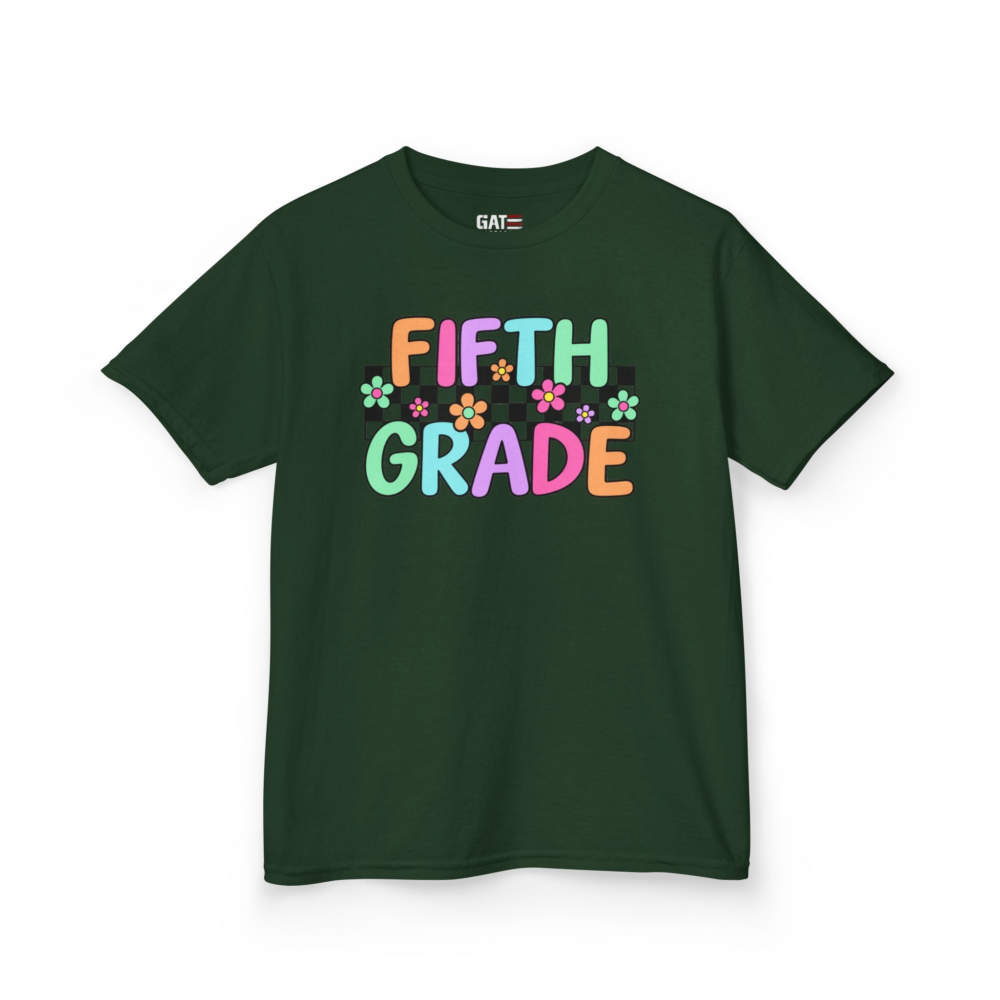 Custom Grade Level Shirt for Kids – Retro Checkered Floral Back to School Tee