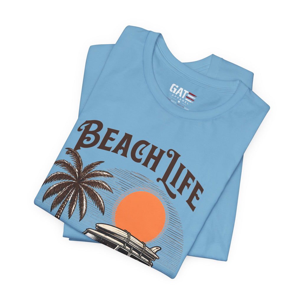 Beach Life Shirt, Retro VW Bus T Shirt, Vintage Camper Van Tee, Coastal Vacation Shirt, Summer Beach Graphic Tee, Surf Style Shirt, Van Life