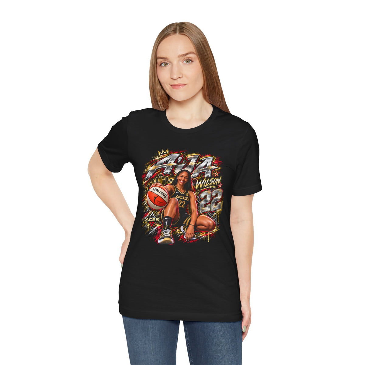 A'ja Wilson #22 Shirt – Las Vegas Aces WNBA Basketball Tee product mockup 14