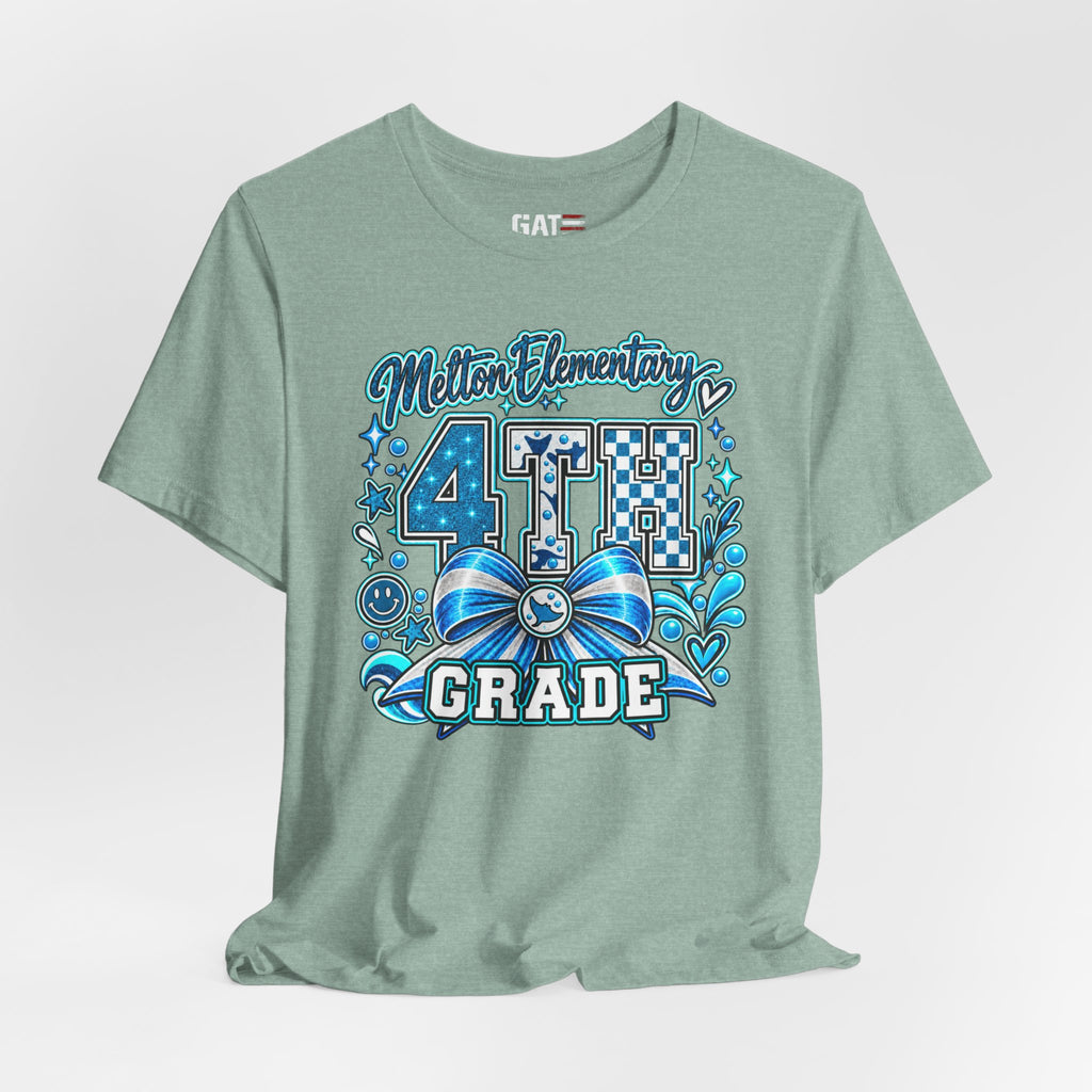 Melton 4th Grade School T‑Shirt — Bow Design