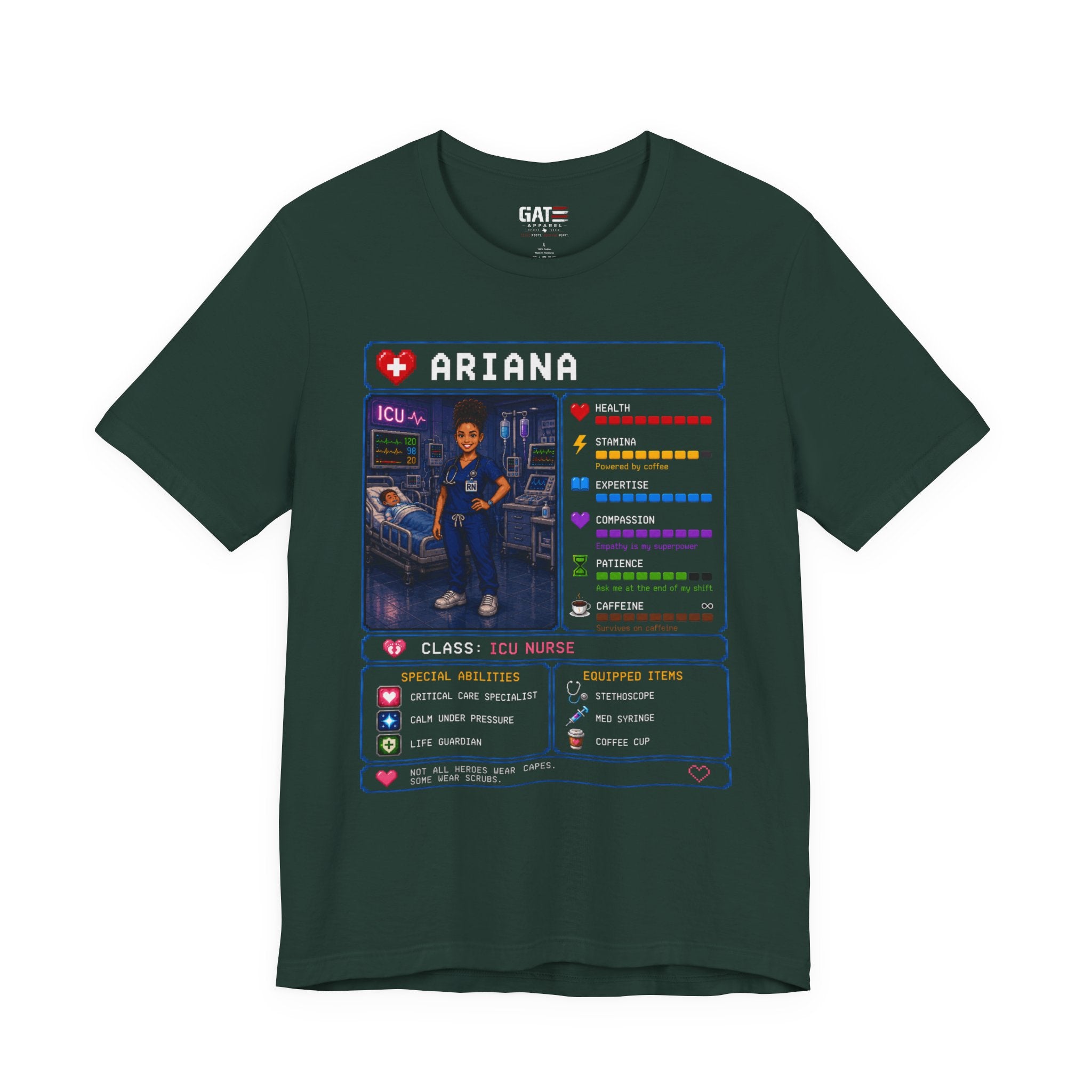 Custom ICU Nurse RPG Character Shirt | Personalized Nurse Gift