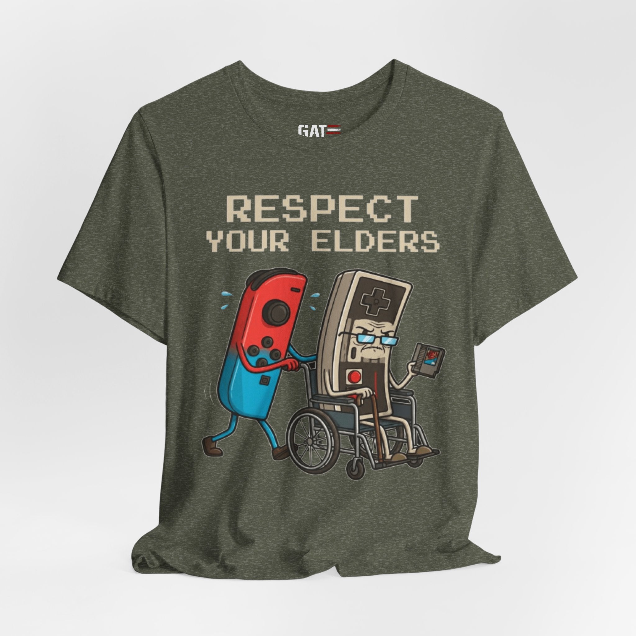 Respect Your Elders Tee — Retro Game Controller Graphic T-Shirt