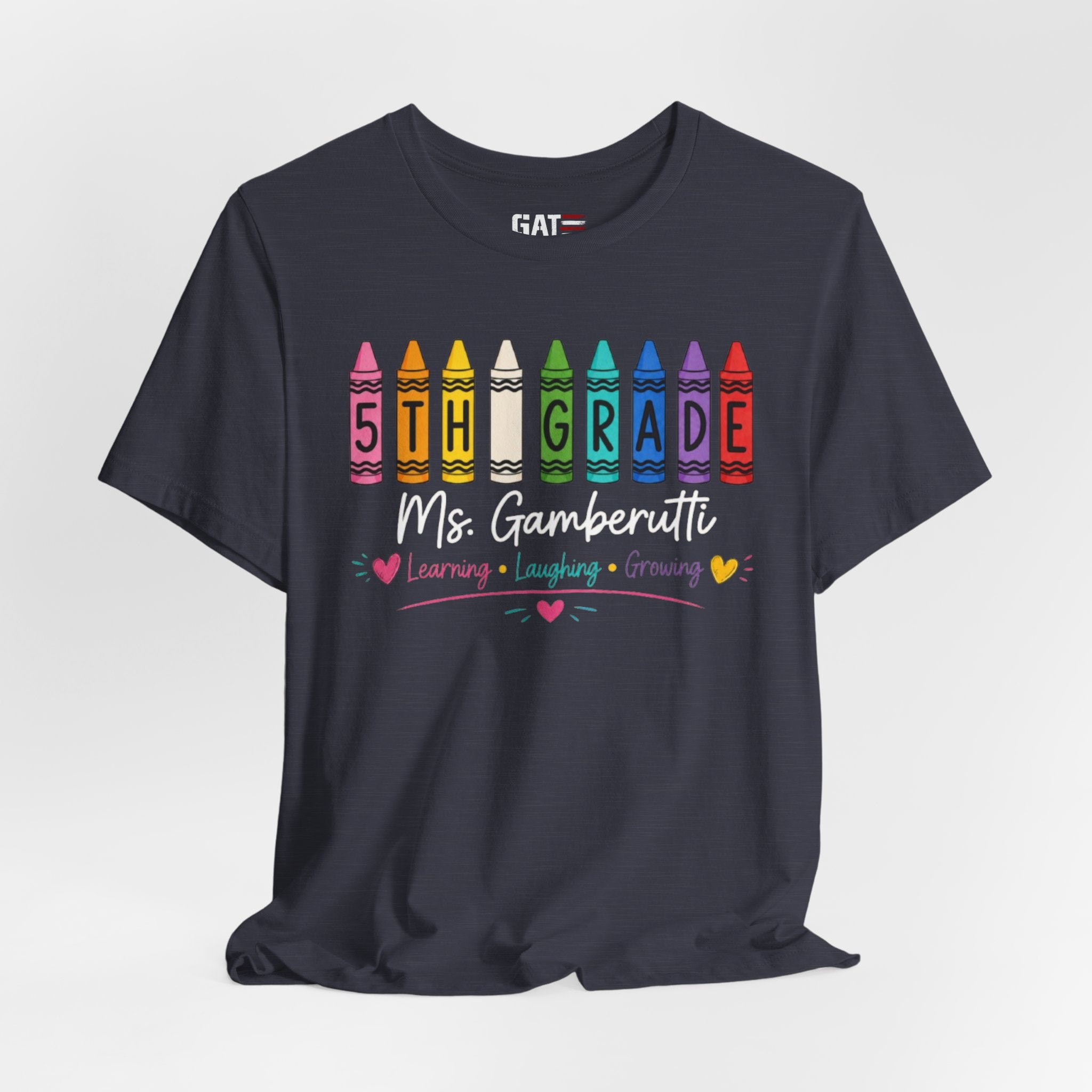 Customize Grade Level and Name Teacher Crayon Shirt