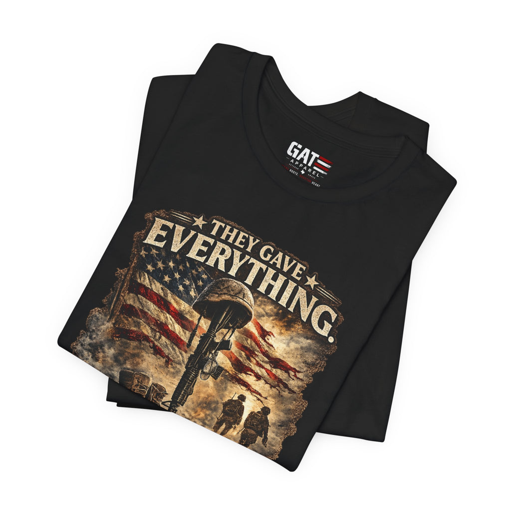 They Gave Everything Memorial T-Shirt — "Some Memories Never Come Home" Patriotic Veteran Tribute Tee