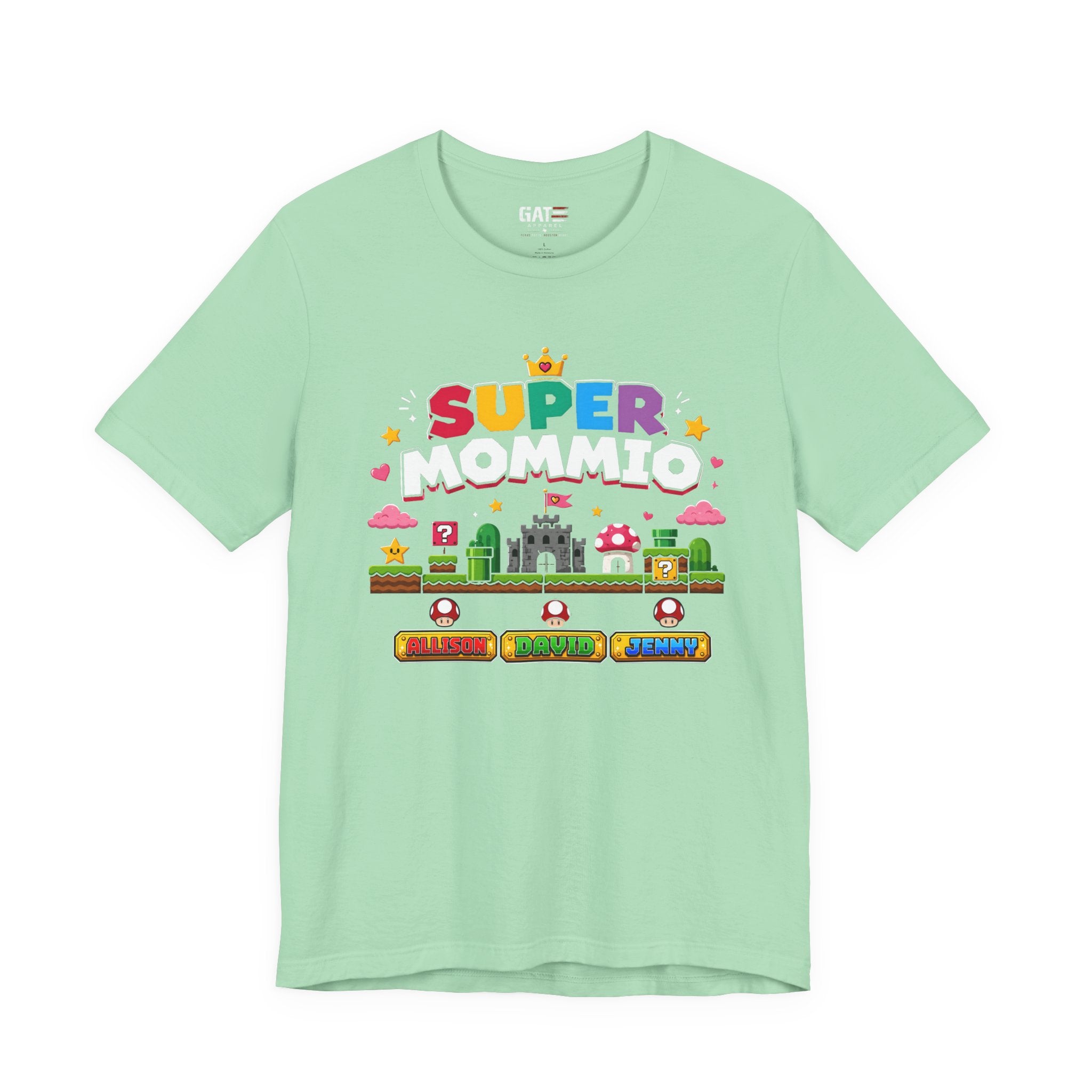Super Mommio pixel game design T-Shirt | Retro video game mom tee