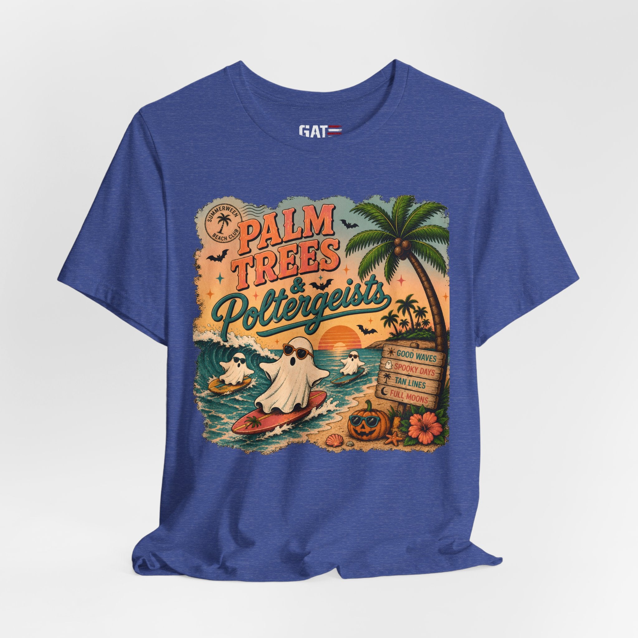 Summerween Shirt, Spooky Beach Shirt, Ghost Beach Tee, Halloween Beach Shirt, Coastal Halloween Tee, Tropical Ghost Shirt
