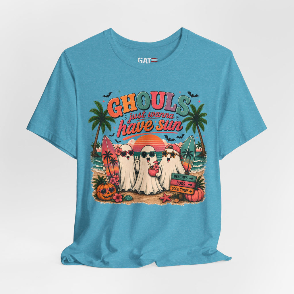 Summerween Shirt, Spooky Beach Shirt, Ghost Beach Tee, Halloween Beach Shirt, Coastal Halloween Tee, Tropical Ghost Shirt