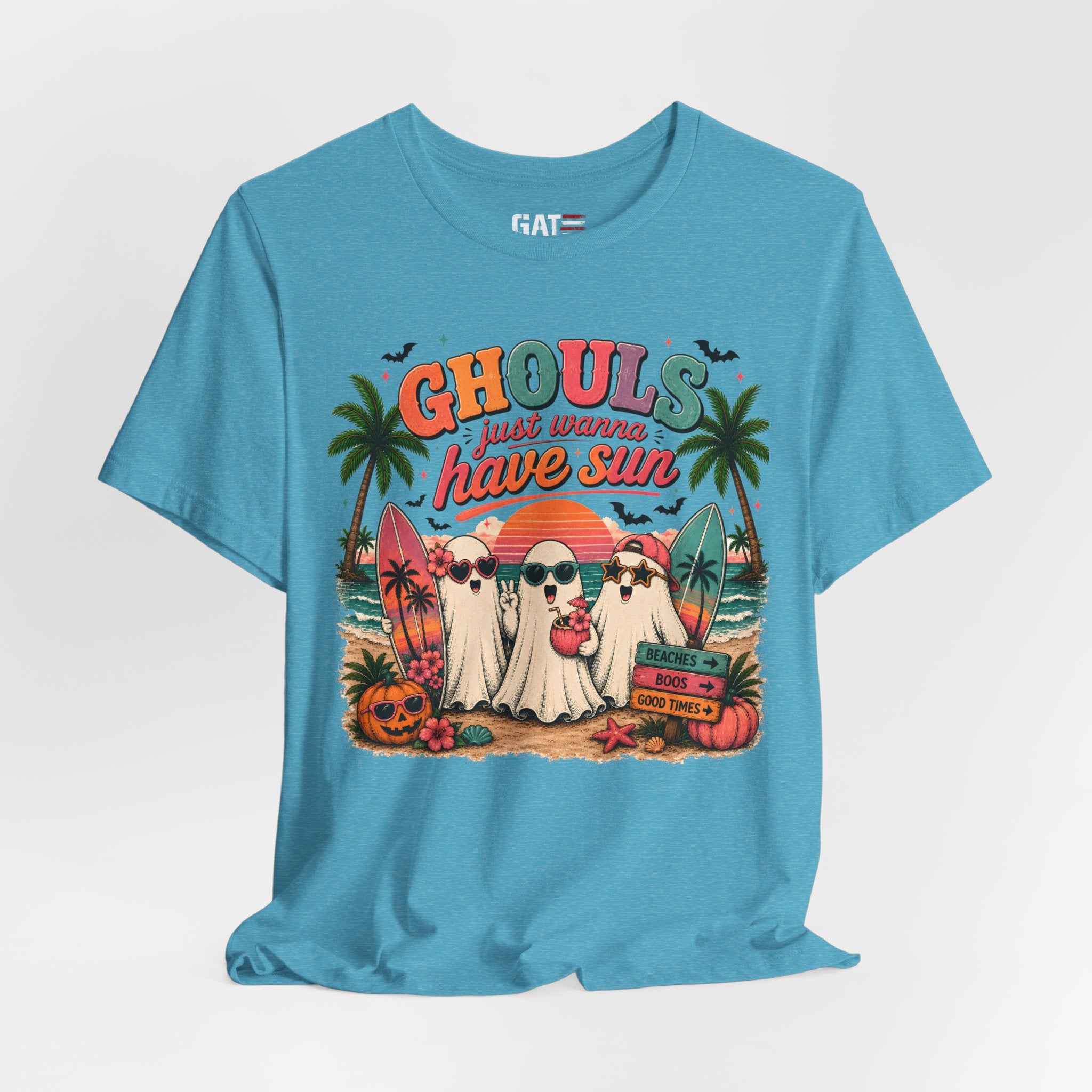 Summerween Shirt, Spooky Beach Shirt, Ghost Beach Tee, Halloween Beach Shirt, Coastal Halloween Tee, Tropical Ghost Shirt