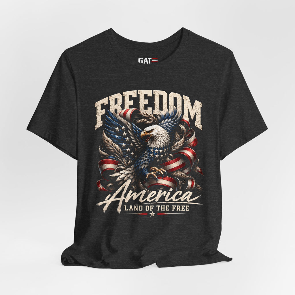 Freedom America Shirt, Land of the Free Patriotic Eagle Tee, American Flag Shirt, 4th of July Graphic T Shirt, USA Pride Gift