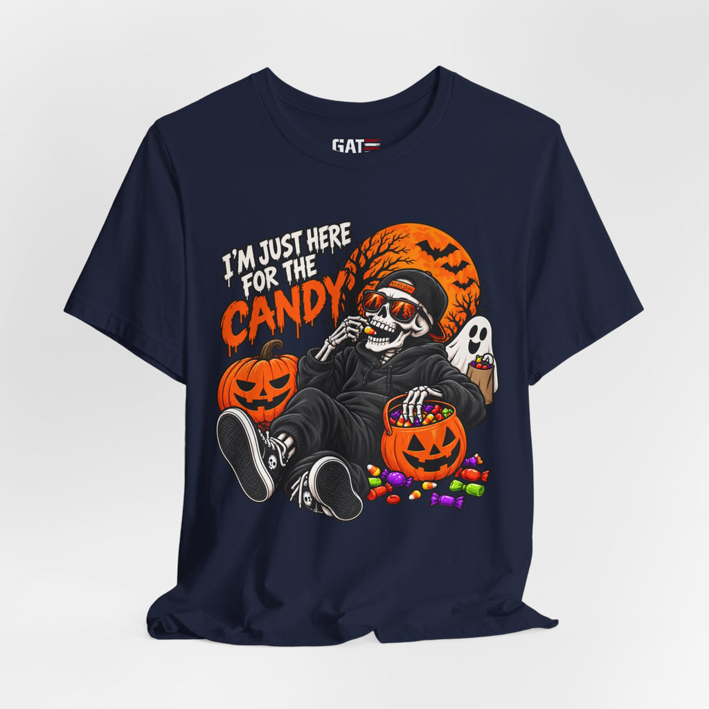 I'm Just Here for the Candy Halloween Skull Shirt | Spooky Tee